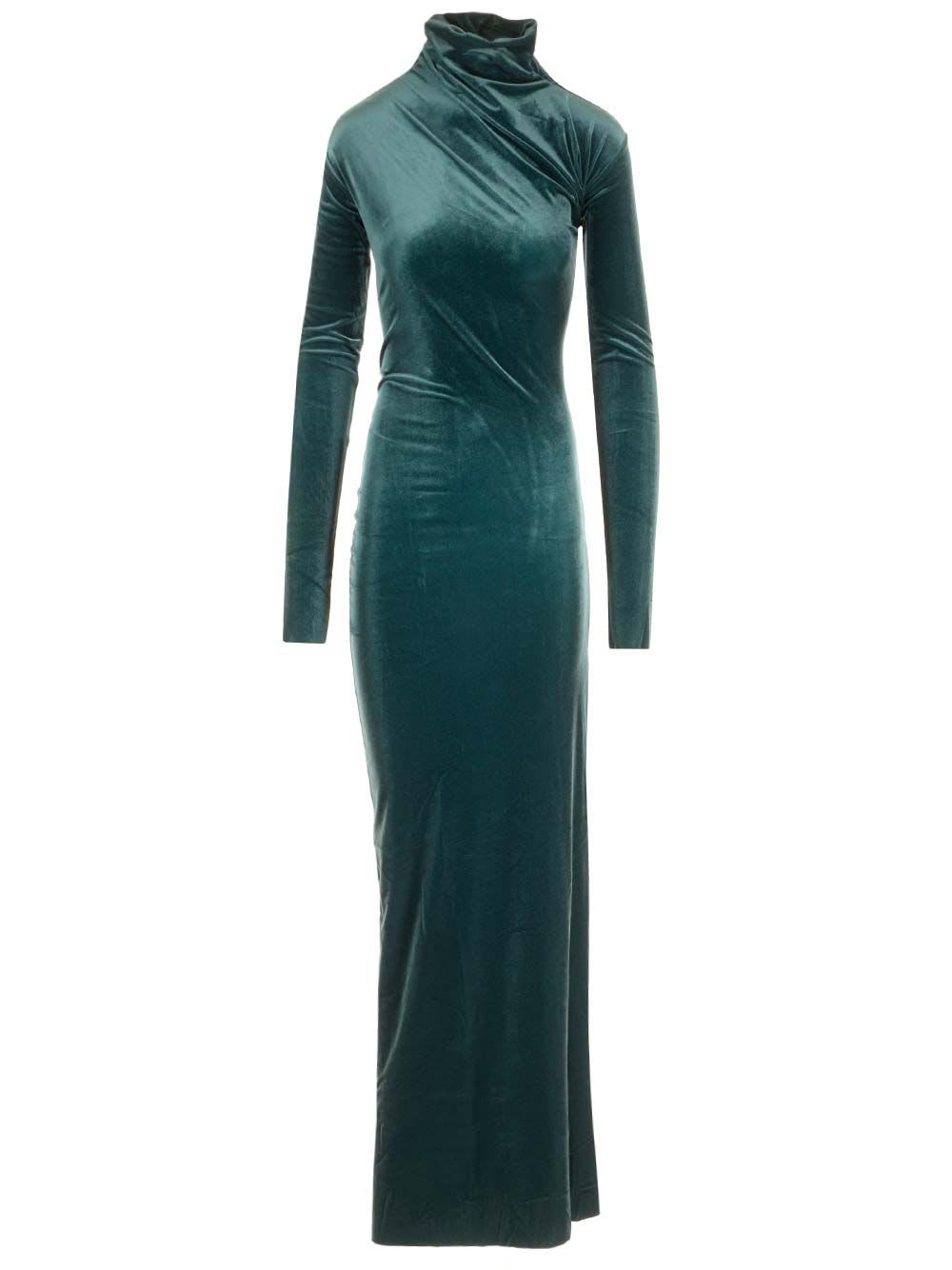 Amazuìn Chelsea Velvet Dress In Green