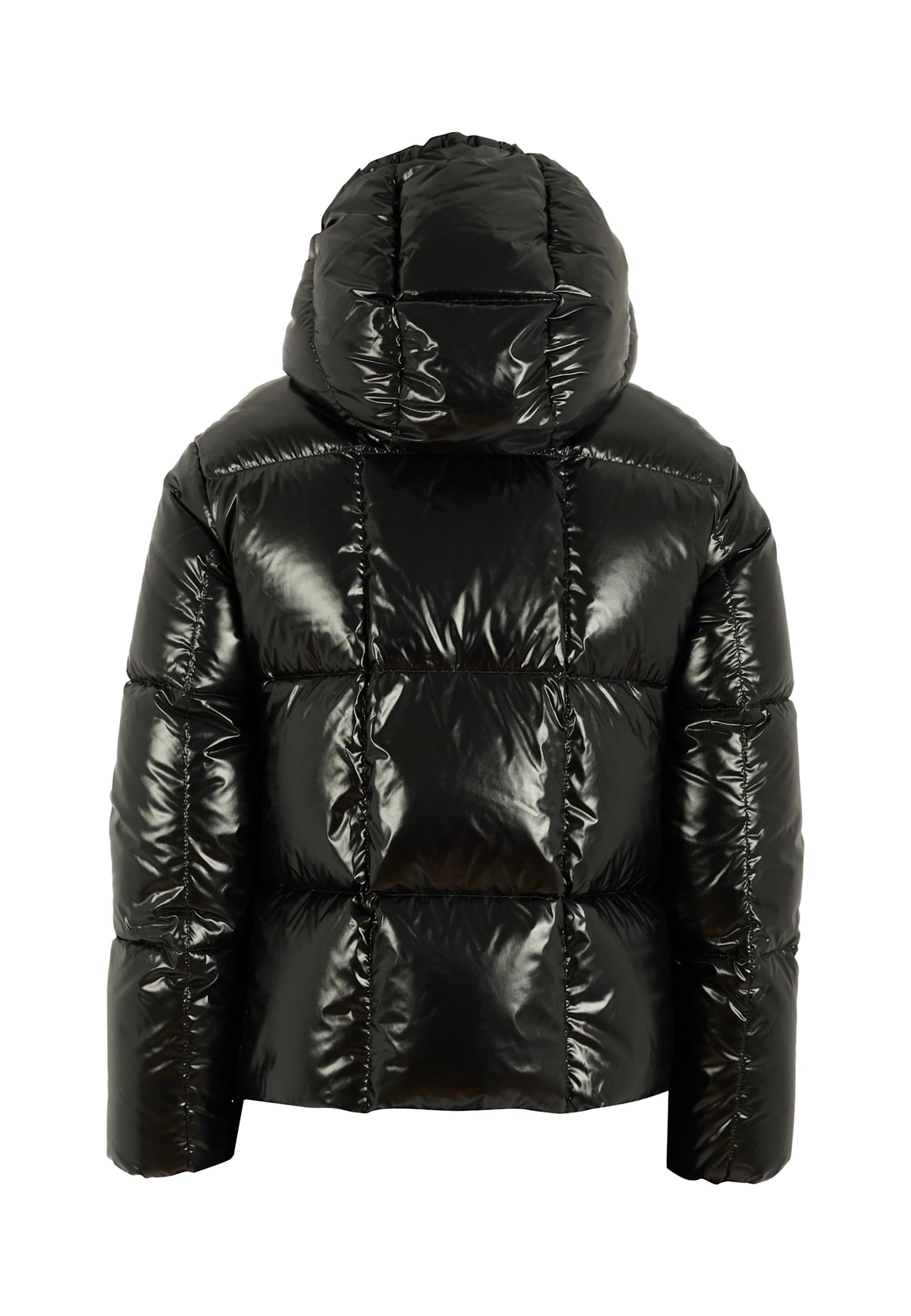 Moncler Black Parana Down Jacket For Girl With Logo In Black
