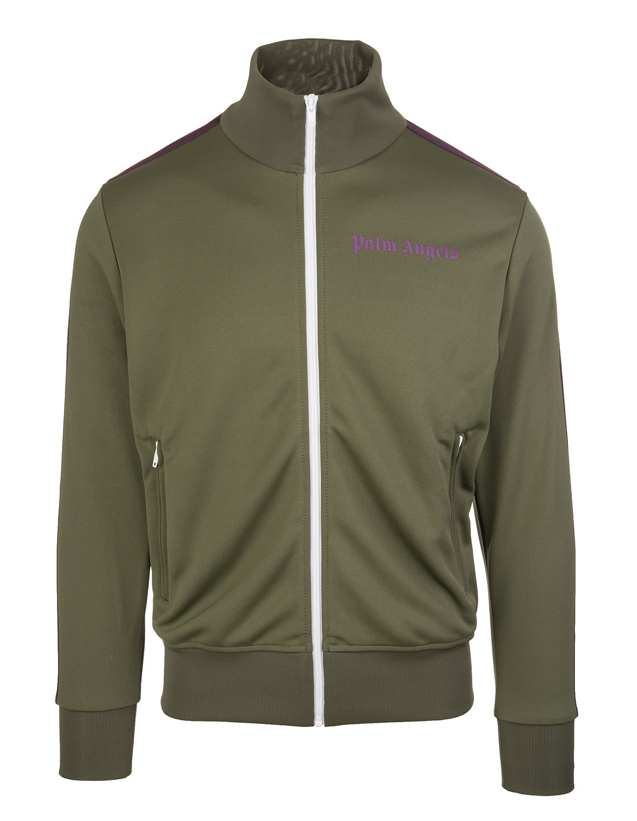 Palm Angels Man Green And Purple Track Jacket