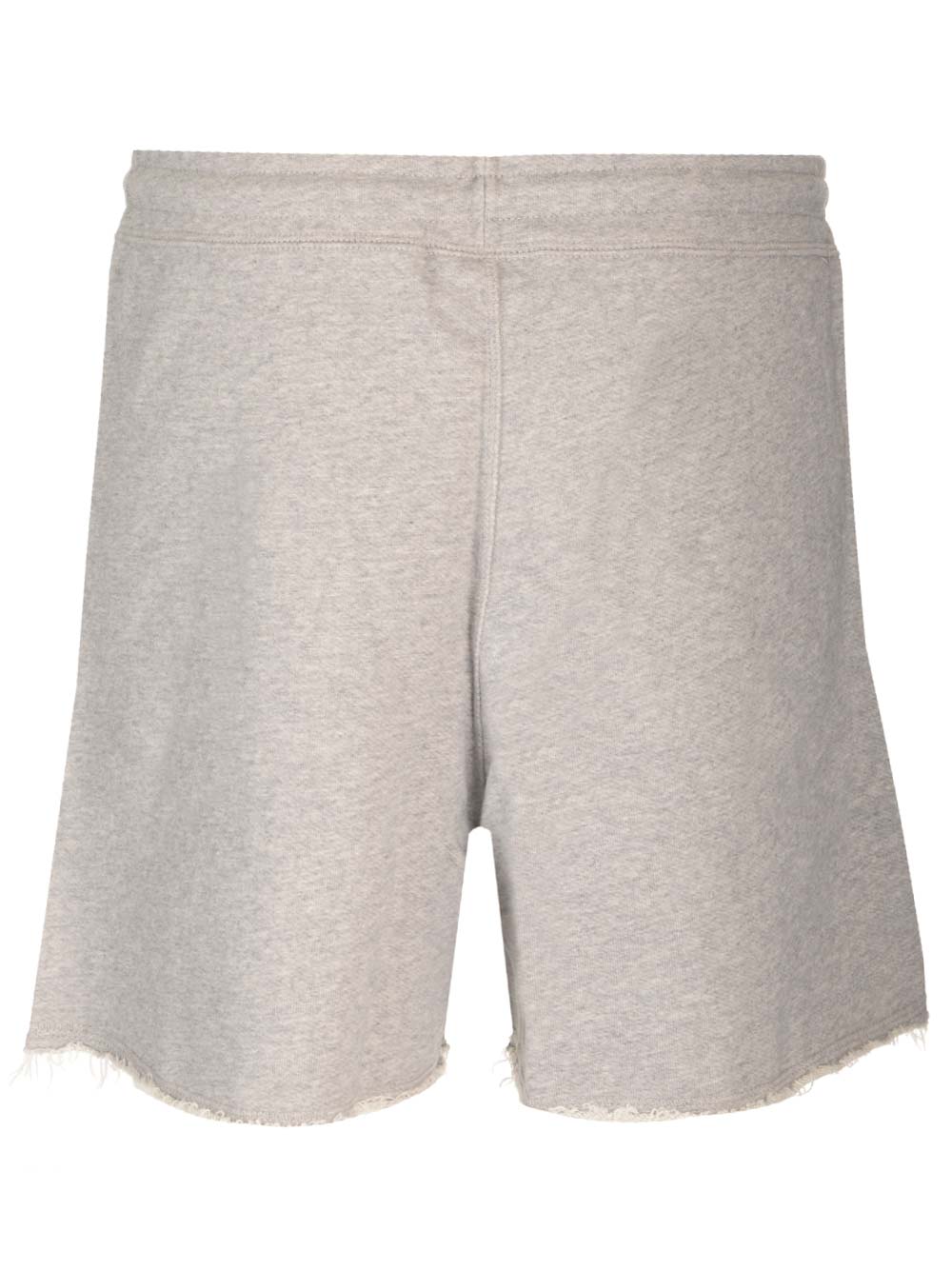 Shop Ganni Grey Shorts With Drawstring