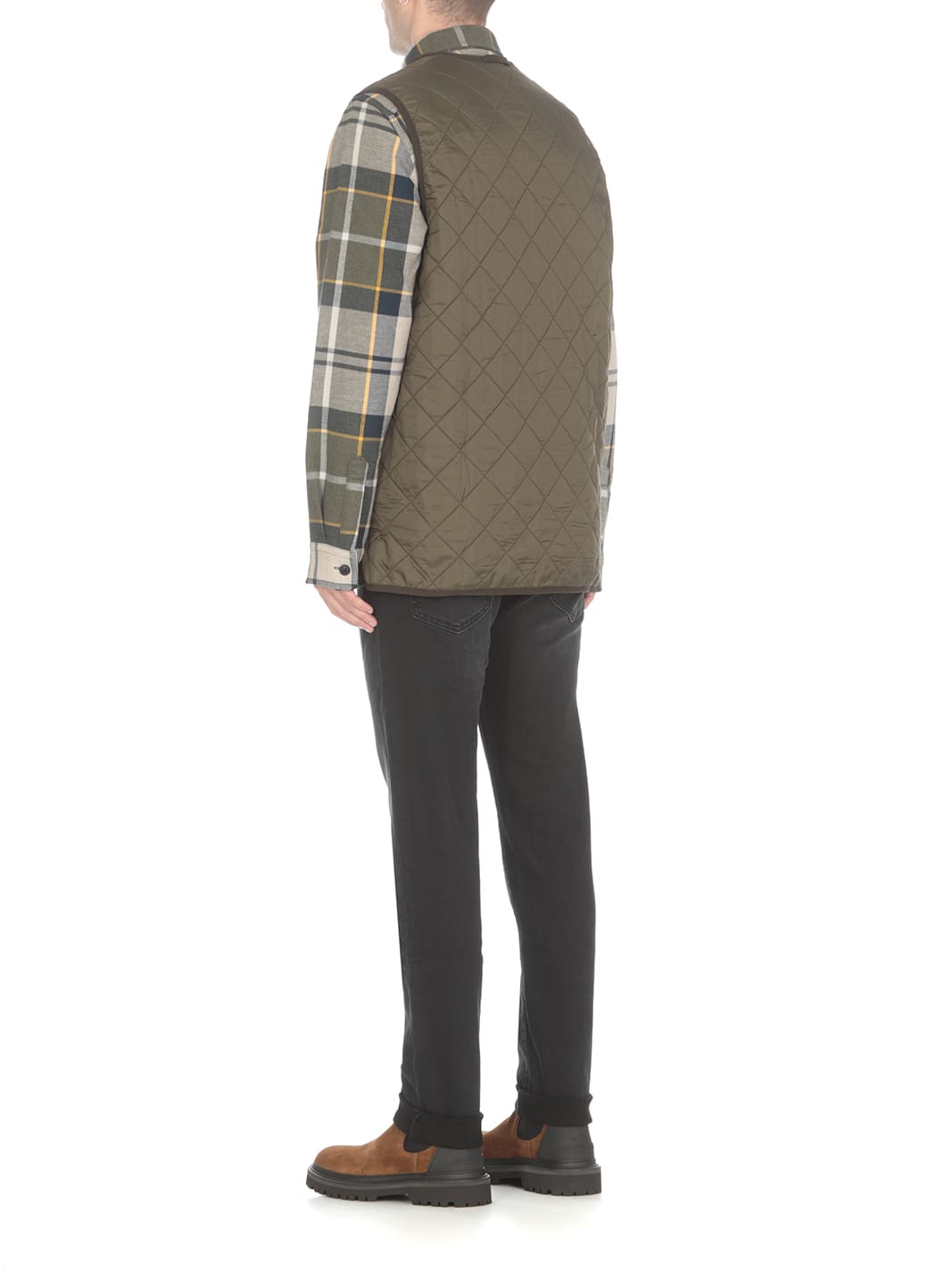 Barbour Sleevelees Quilted Jacket Polarquilt Waist In Green