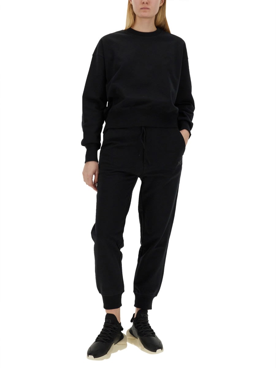 Shop Y-3 Cotton Sweatshirt In Black
