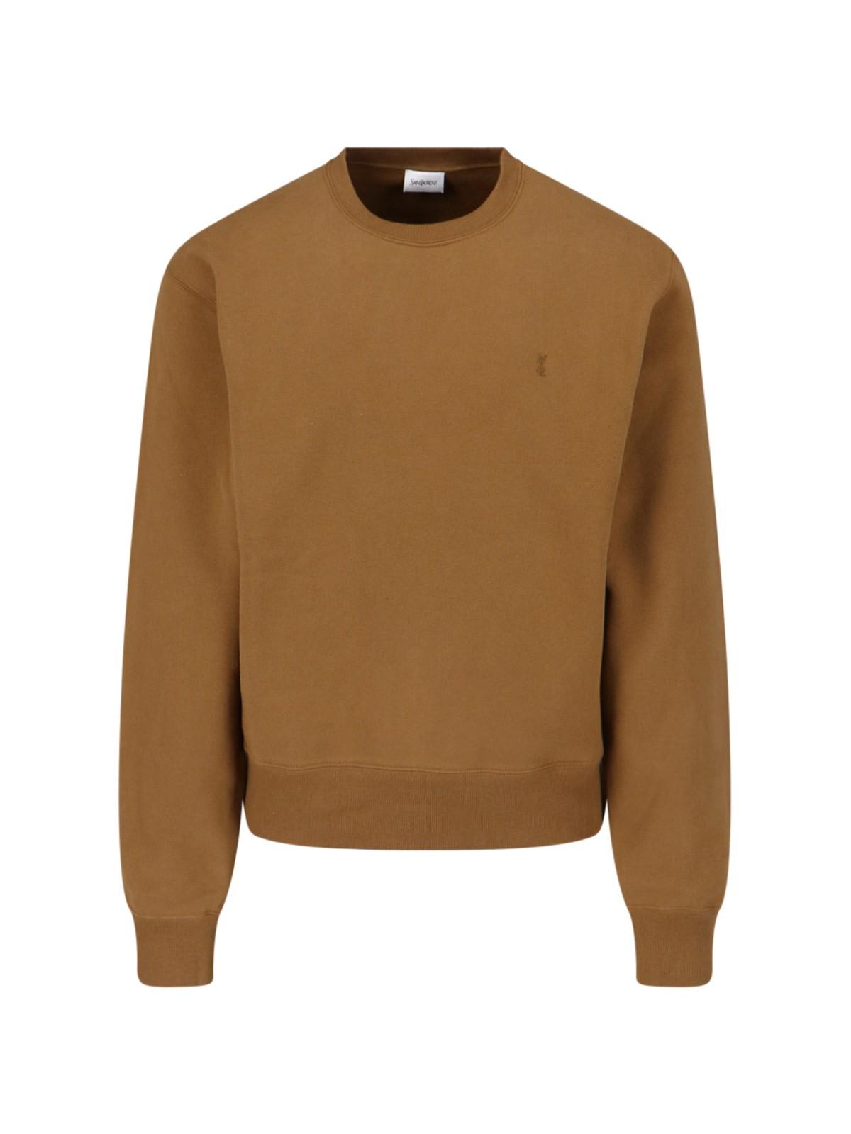 Shop Saint Laurent Cassandre Crew Neck Sweatshirt