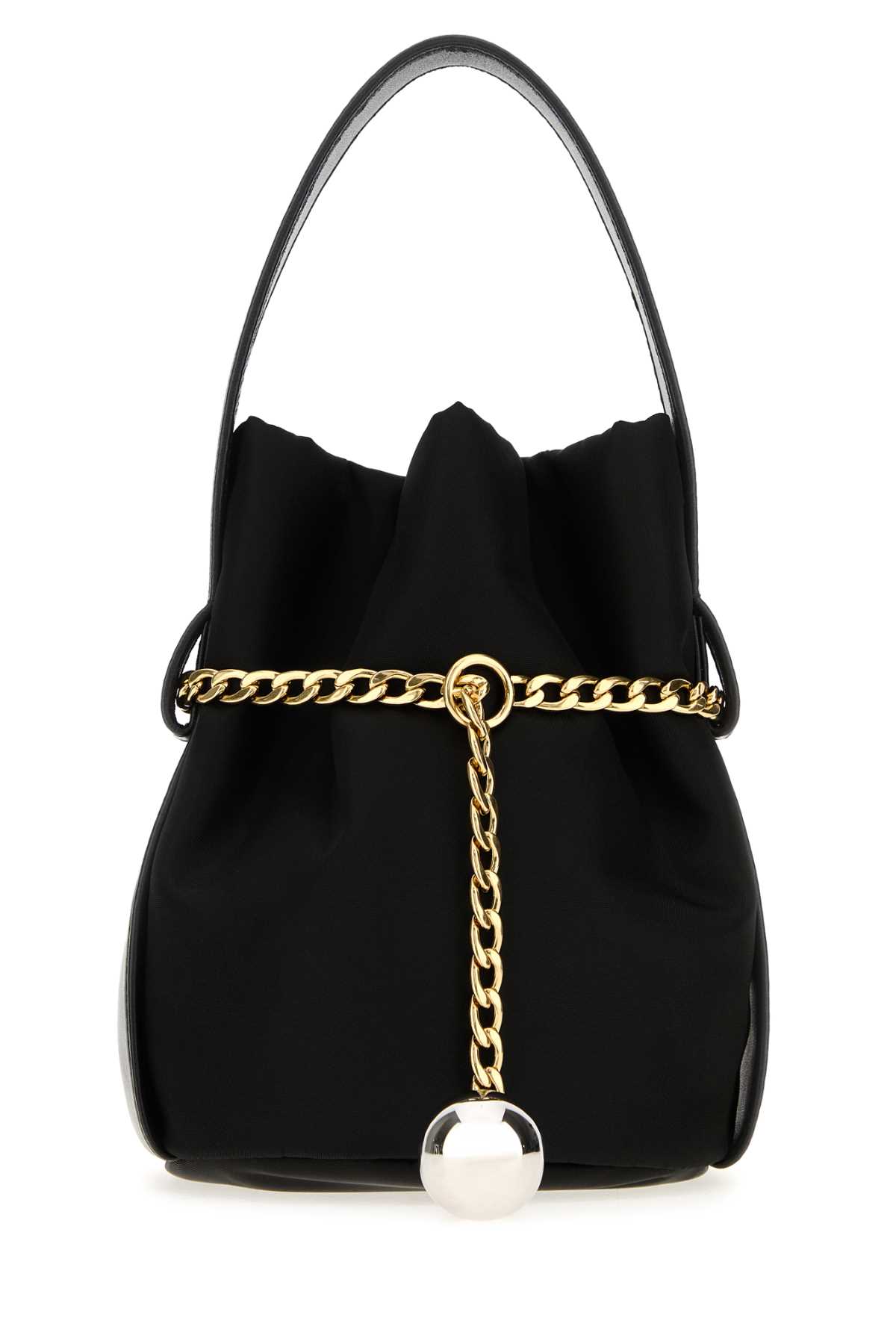 Prada Petit Sac Noir Re-nylon And Nappa Leather Mini Bucket Bag In Black