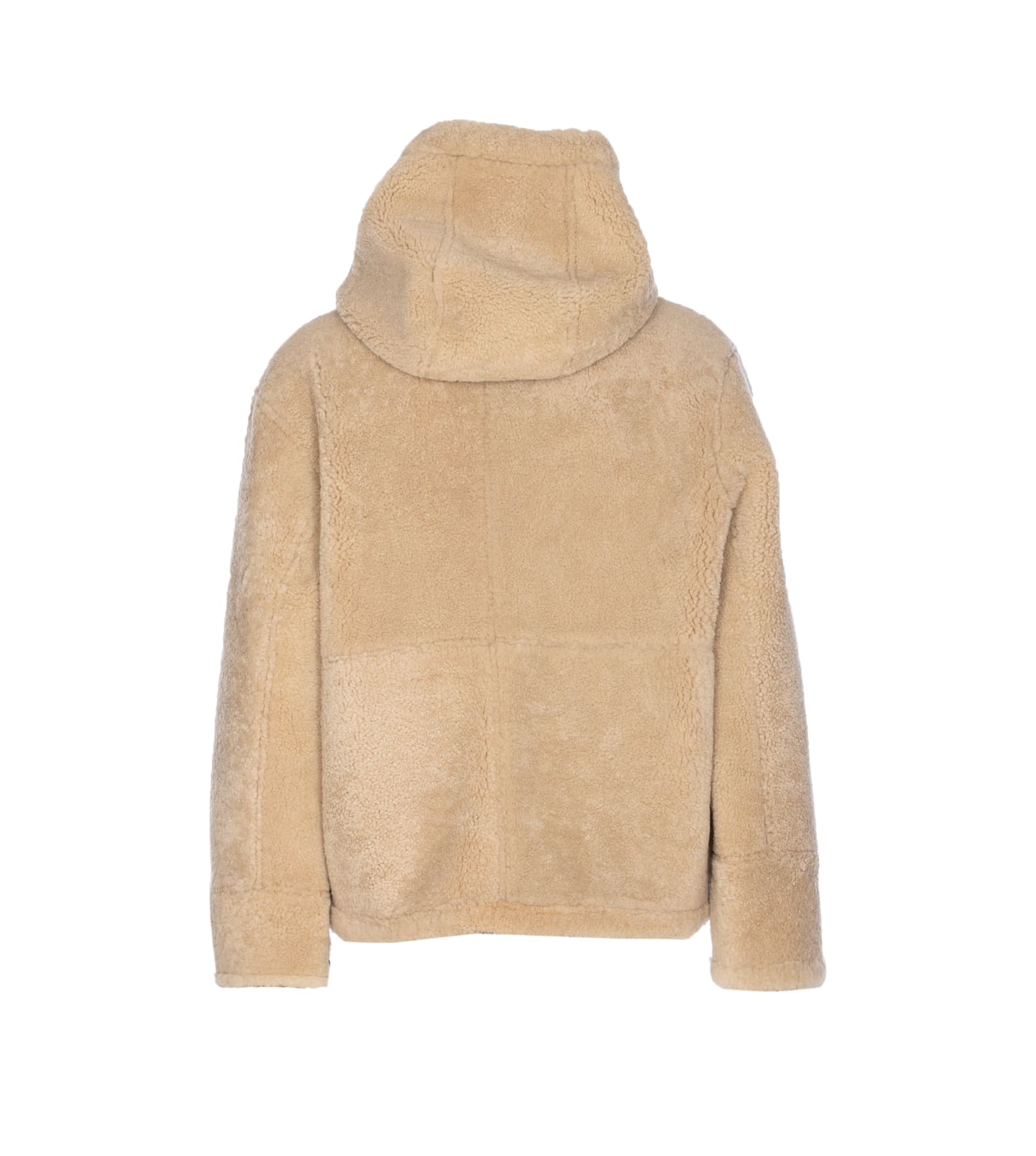 Yves Salomon Reversible Aviateur Shearling Jacket In Nude