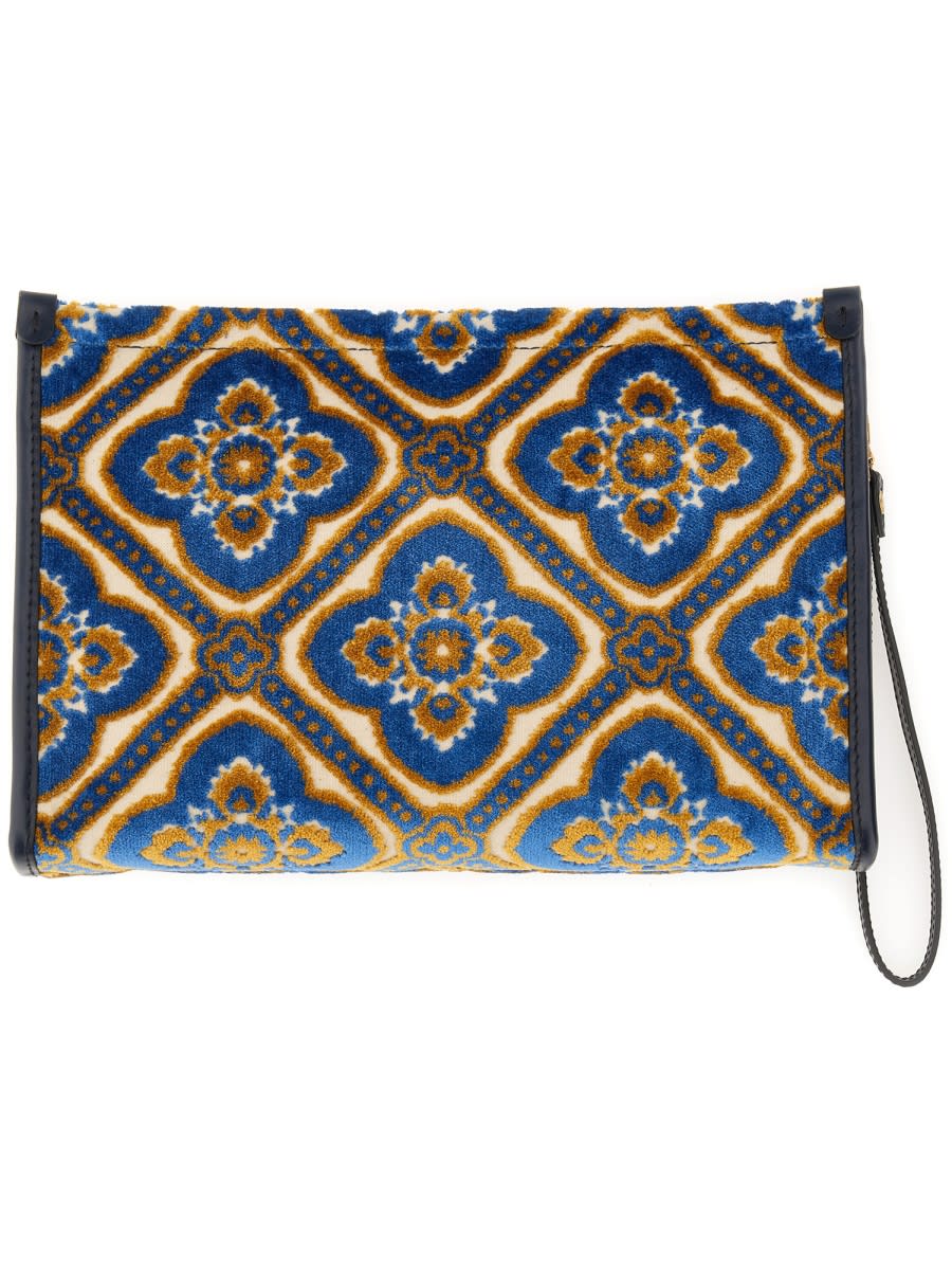 Shop Etro Pouch Paisley Large In Blue