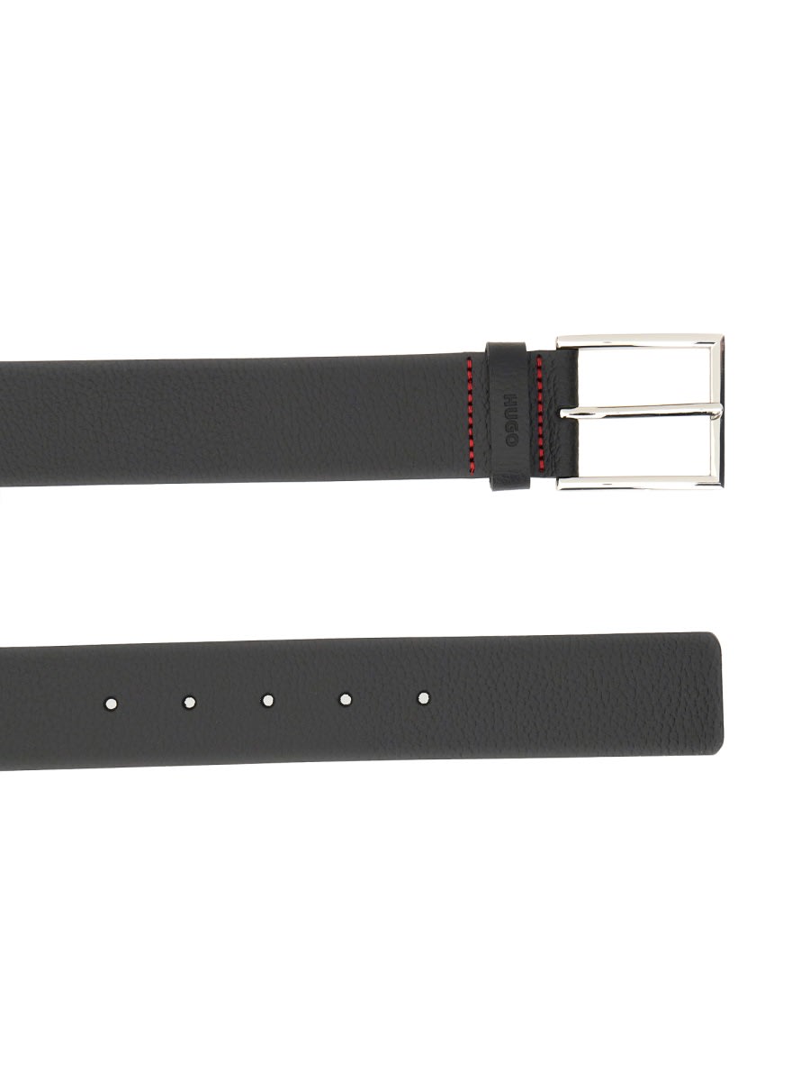 Shop Hugo Boss Belt With Buckle In Black