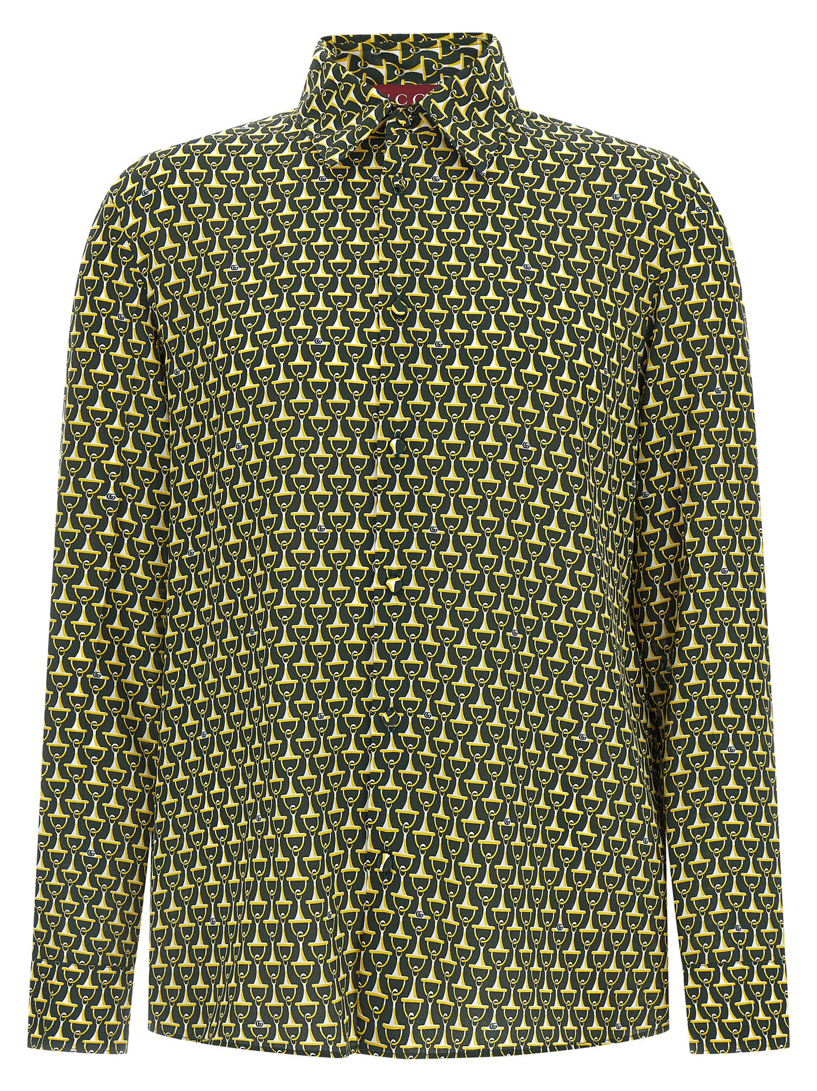 구찌 홀스빗 프린트 실크 셔츠