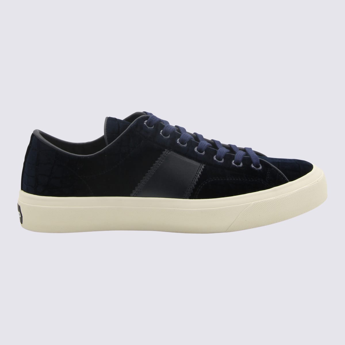 Shop Tom Ford Navy Blue Sneakers