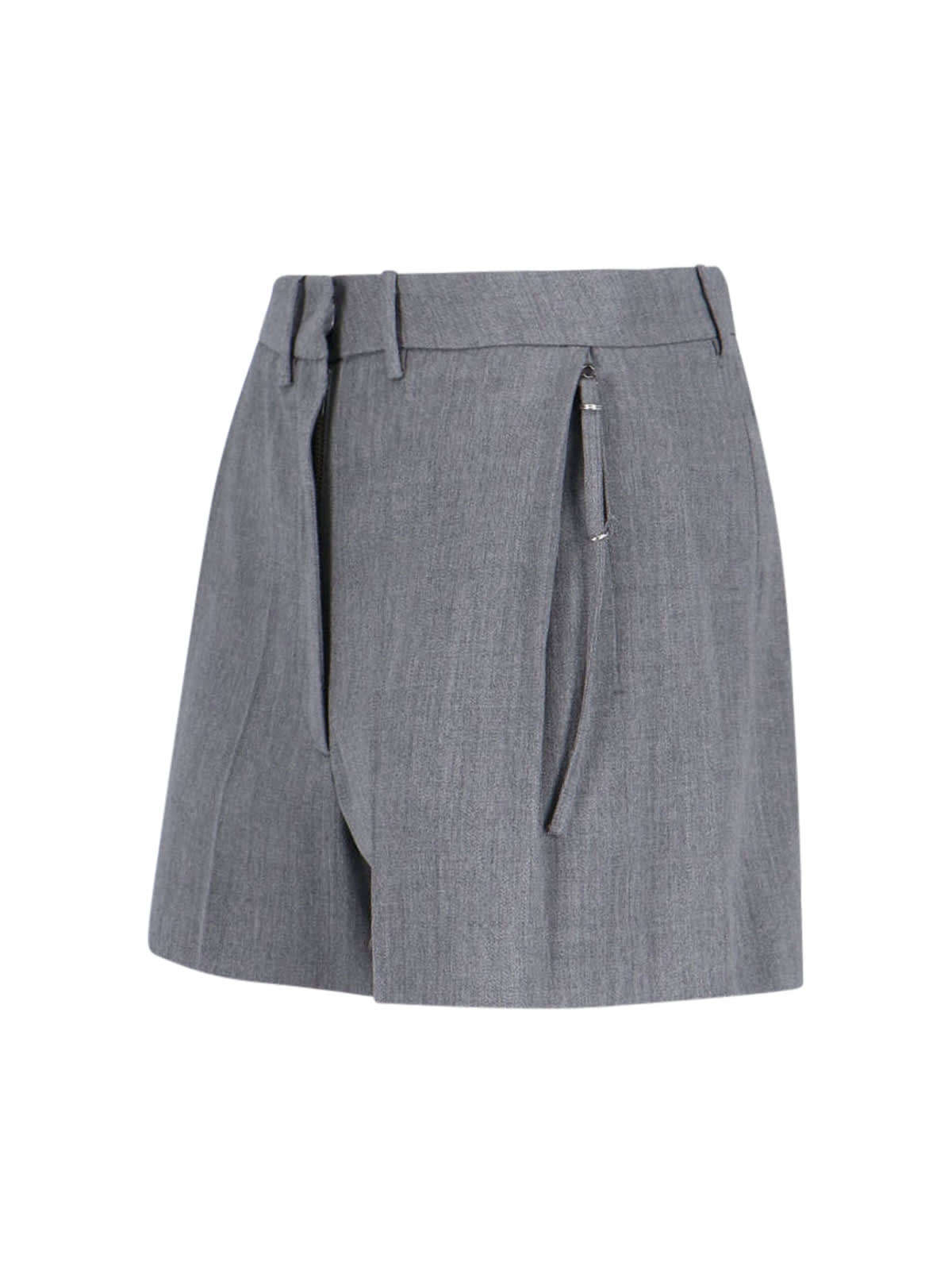 Low Classic Straight Shorts With Back Pocket And Belt Loops In Gray