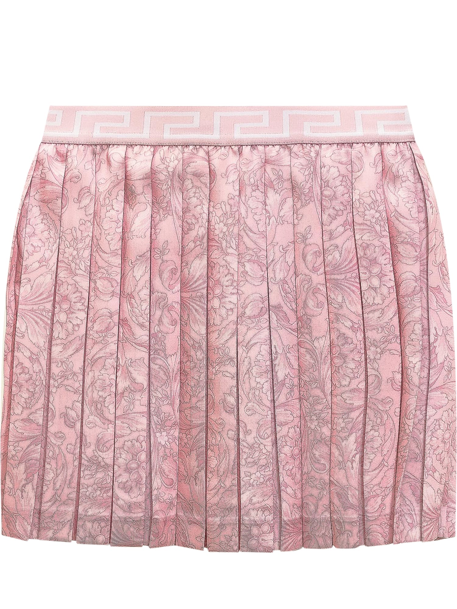 Shop Young Versace Barocco Skirt In Pale Pink