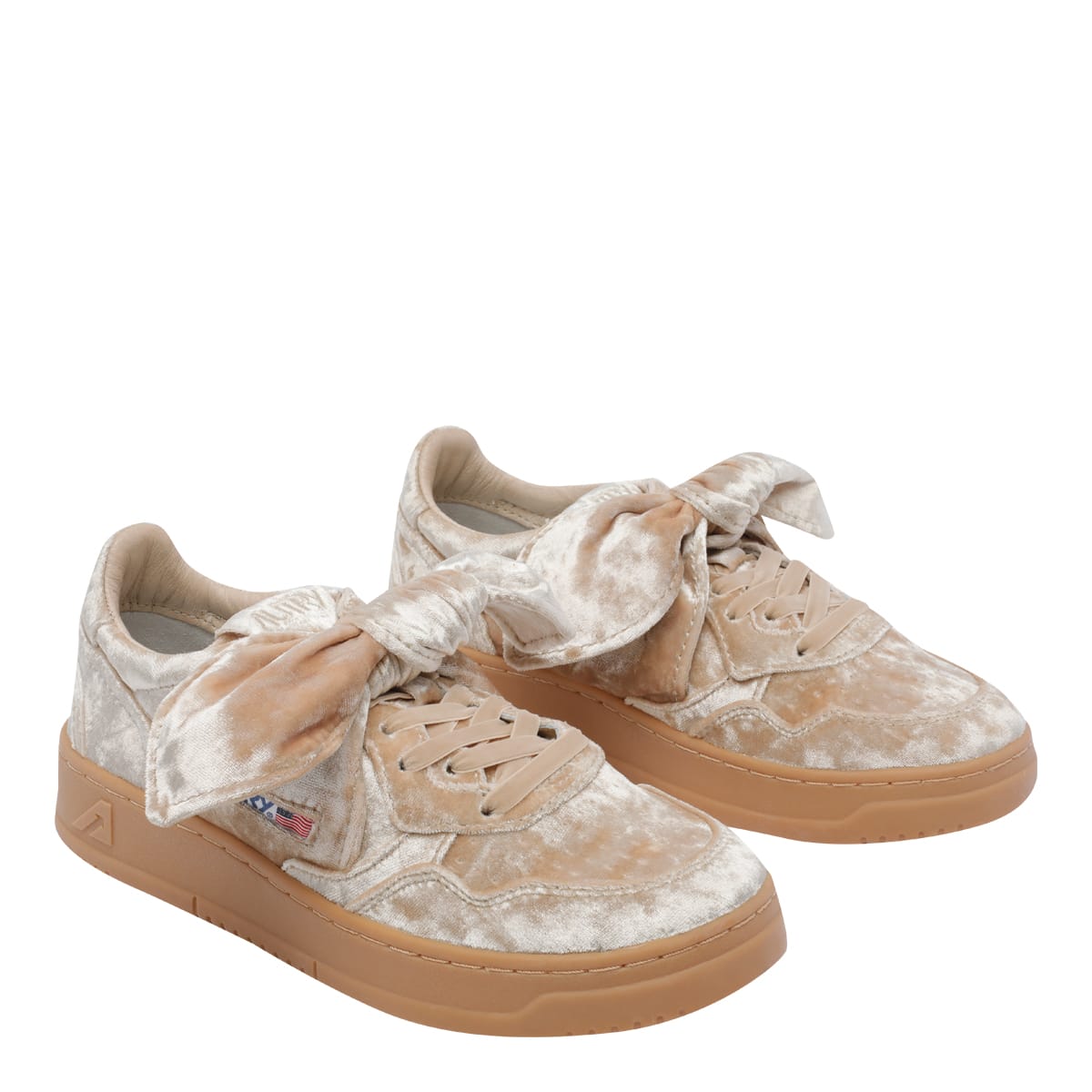 Autry Velvet Sneakers With Frontal Bow Detail In Multi