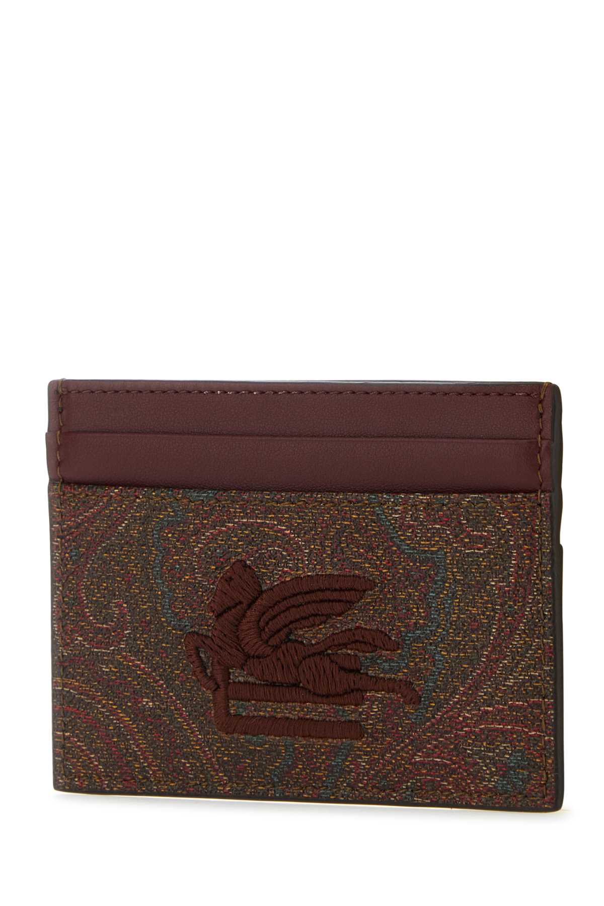 Shop Etro Multicolor Canvas And Leather Card Holder In 600