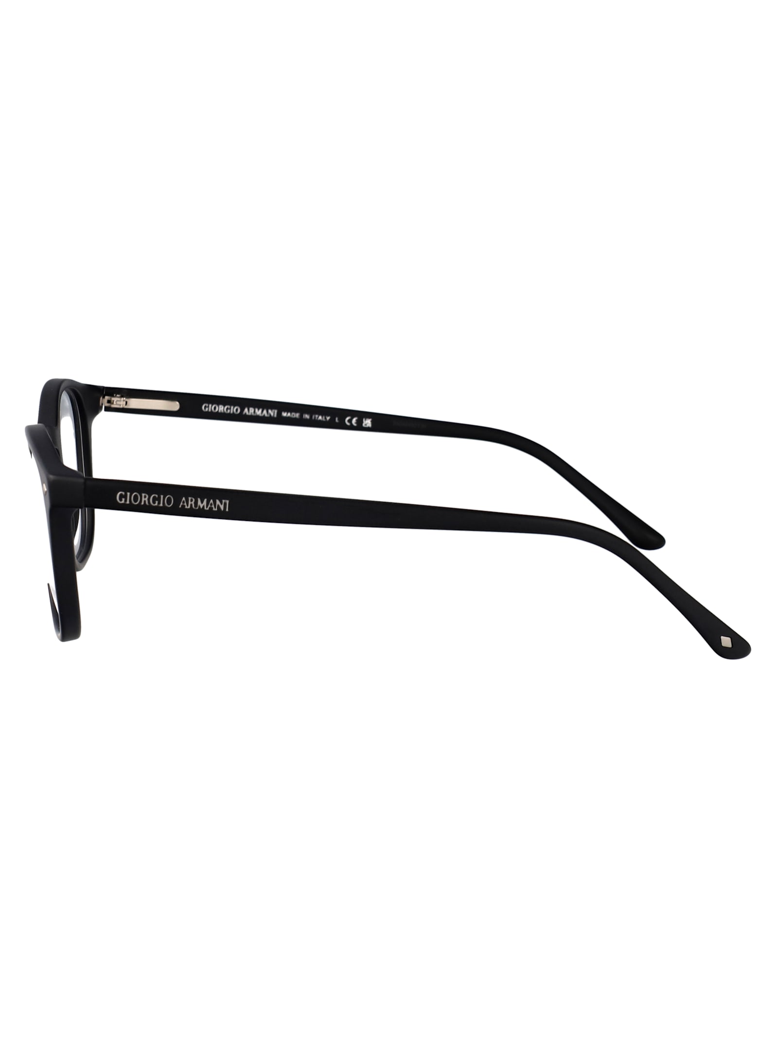 Giorgio Armani Matte Black Acetate Glasses In Black