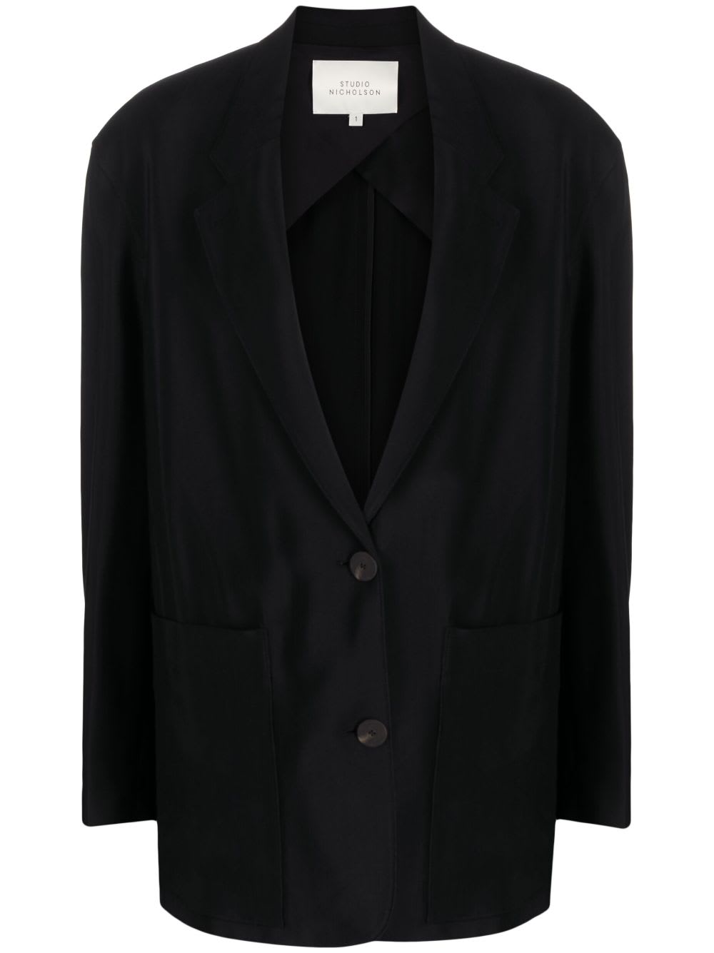 Studio Nicholson Cotton Blend Jacket With Crepe Texture In Black