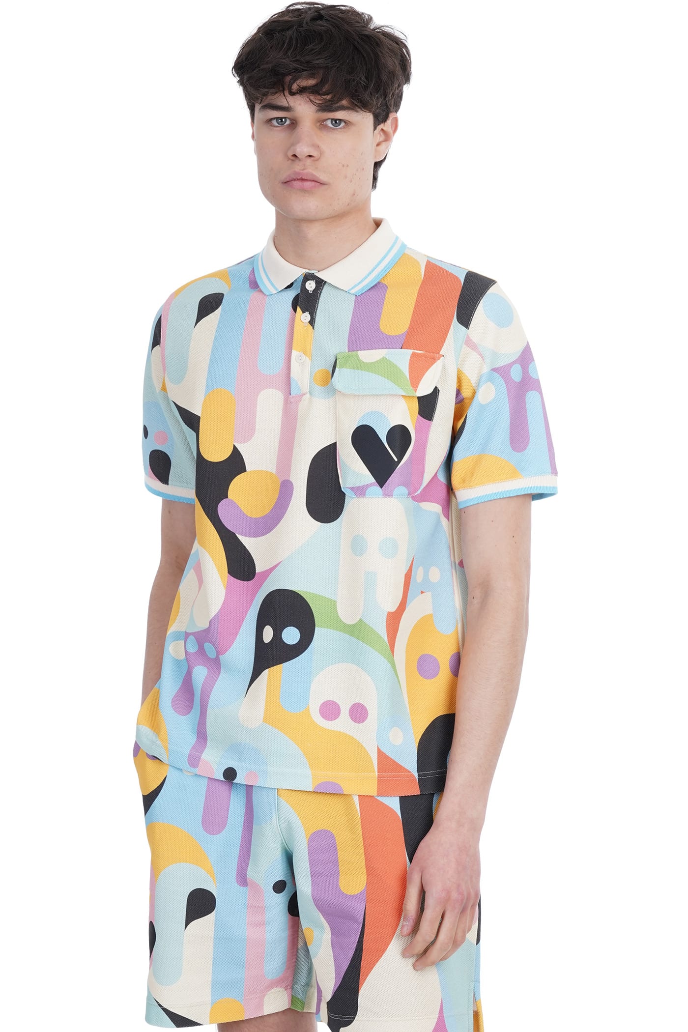 Pharmacy Industry Pocketed-patterned Polo Shirt In Beige