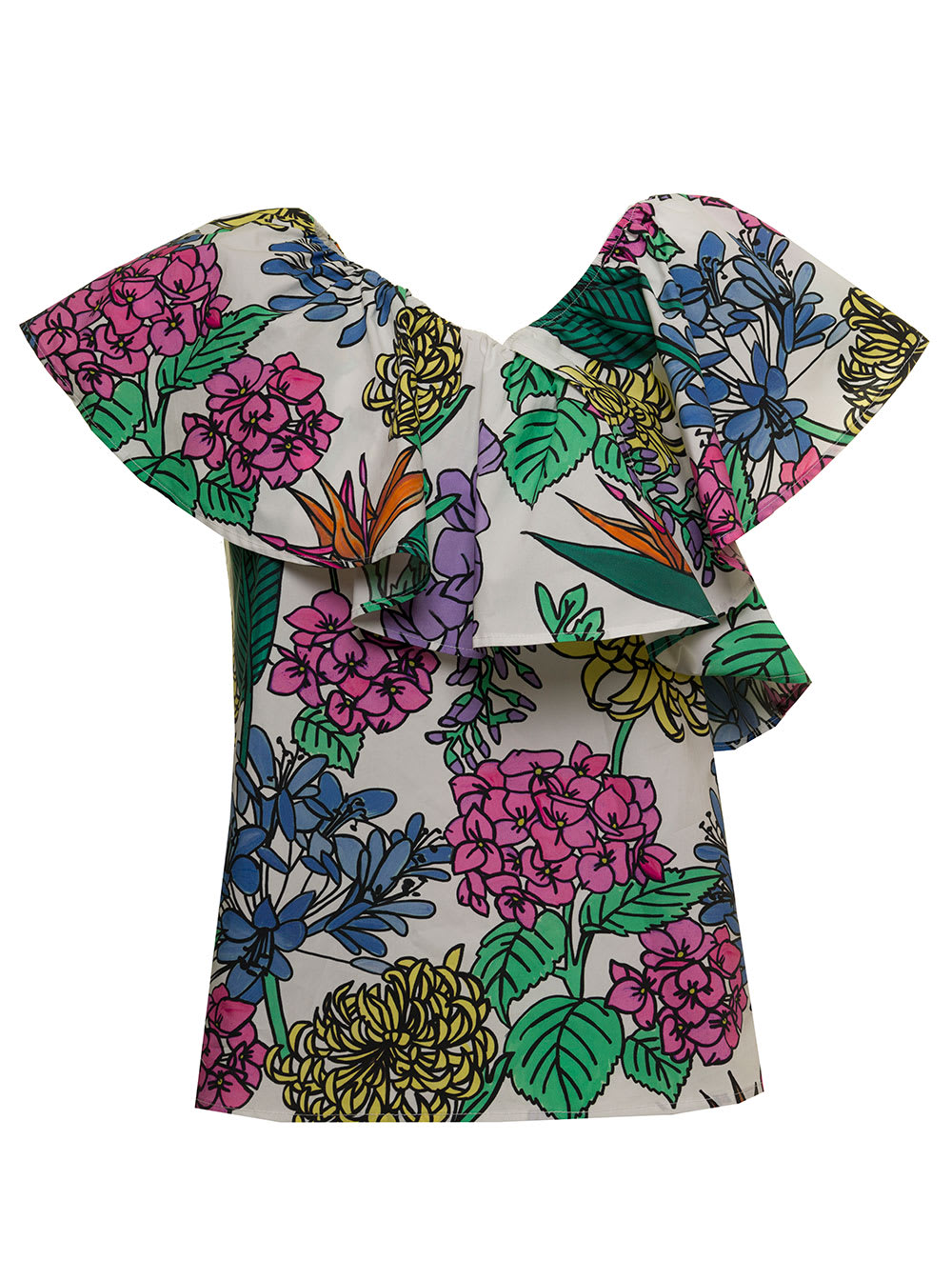 Douuod Womans Multicolor Floral Cotton Shirt