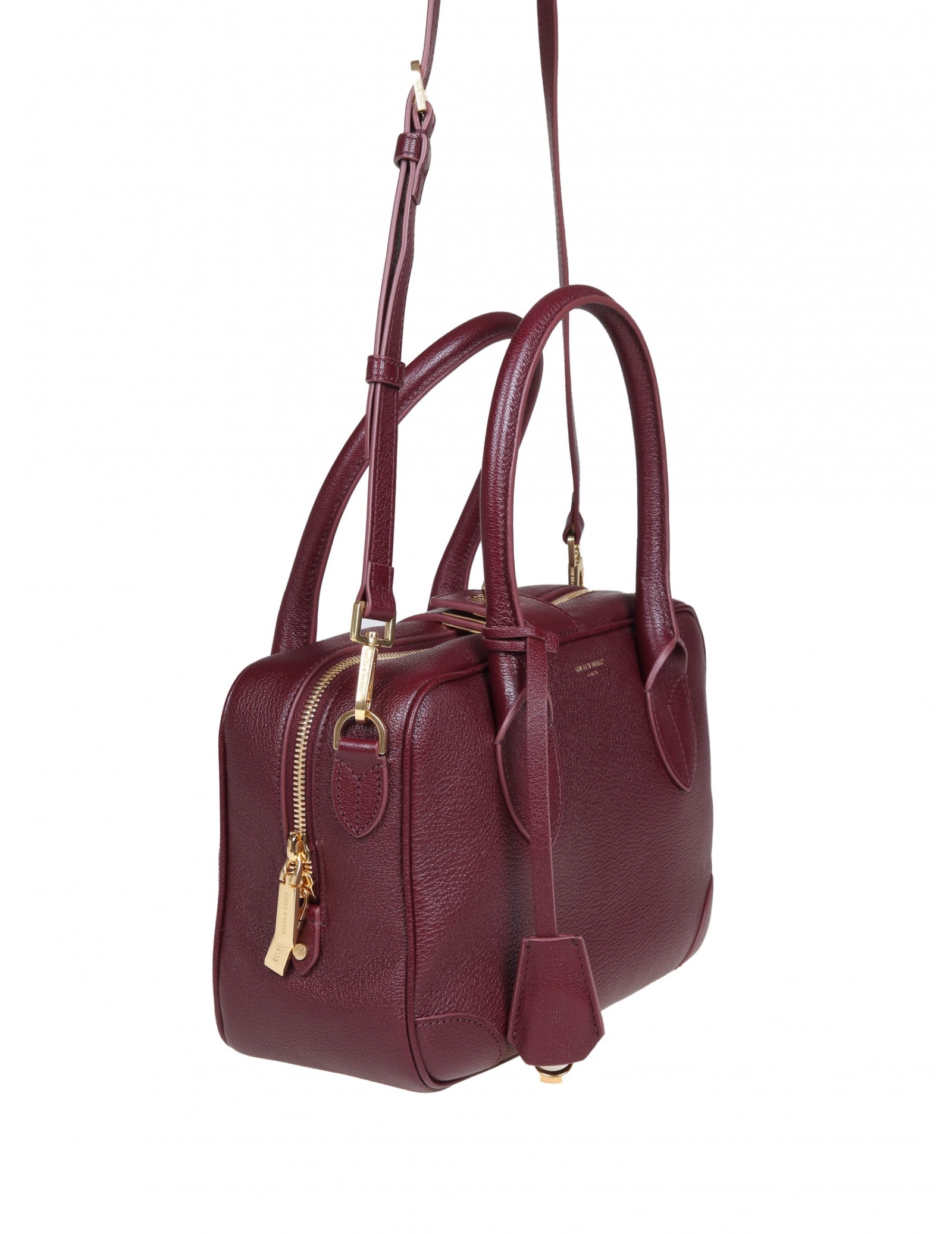 Shop Golden Goose Vita Handbag In Burgundy Leather