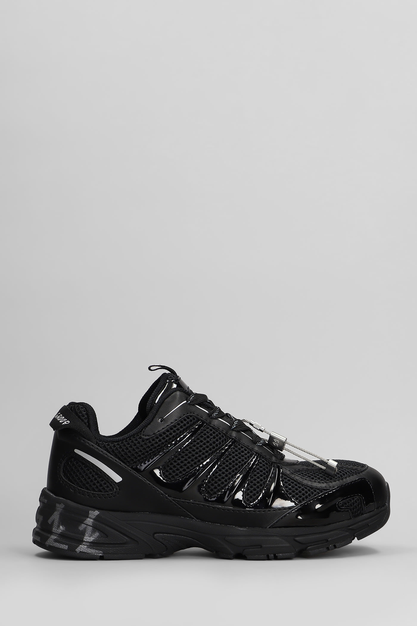 Dragger Sneakers In Black Leather And Fabric