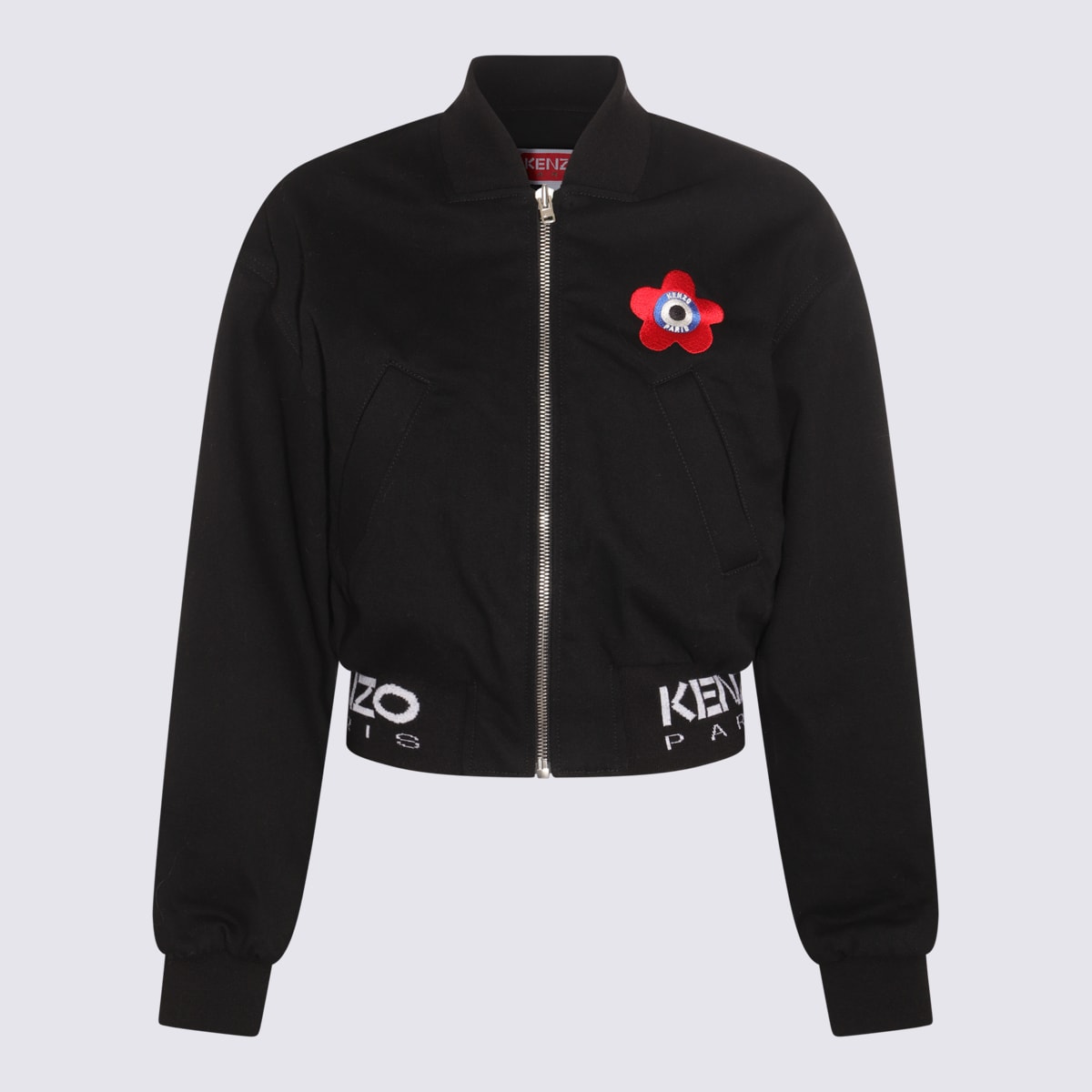 Shop Kenzo Black Multicolour Cotton Blend Casual Jacket In Black Denim