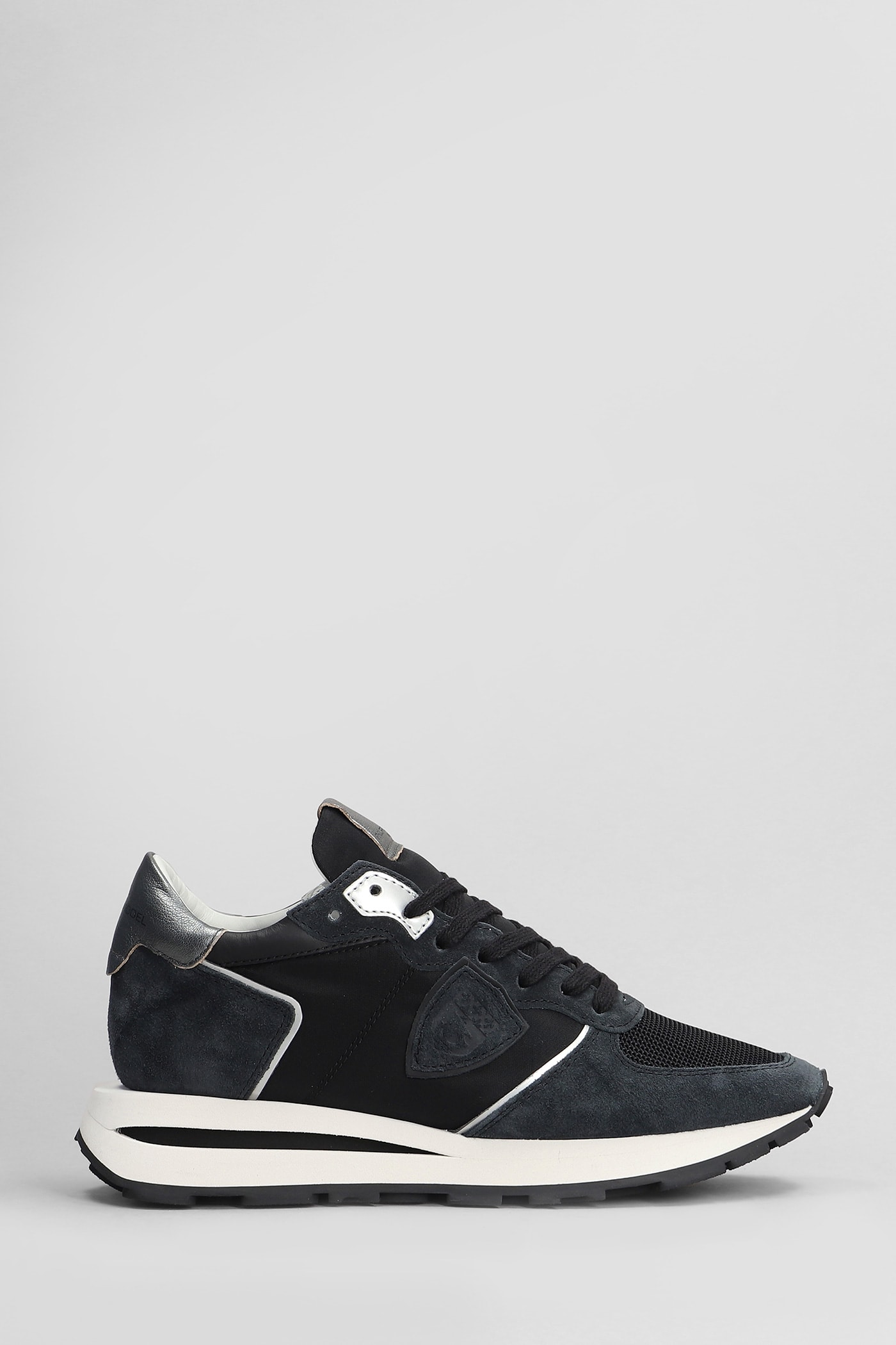 Tropez Haute Low Sneakers In Black Suede And Fabric