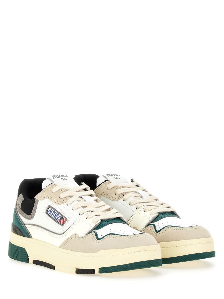 Autry Clc Low Sneakers In White Leather In Multi