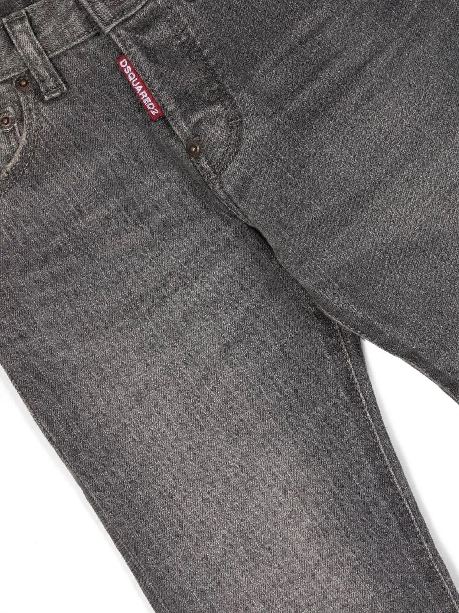 Shop Dsquared2 Ash Grey Stretch-cotton Denim Jeans