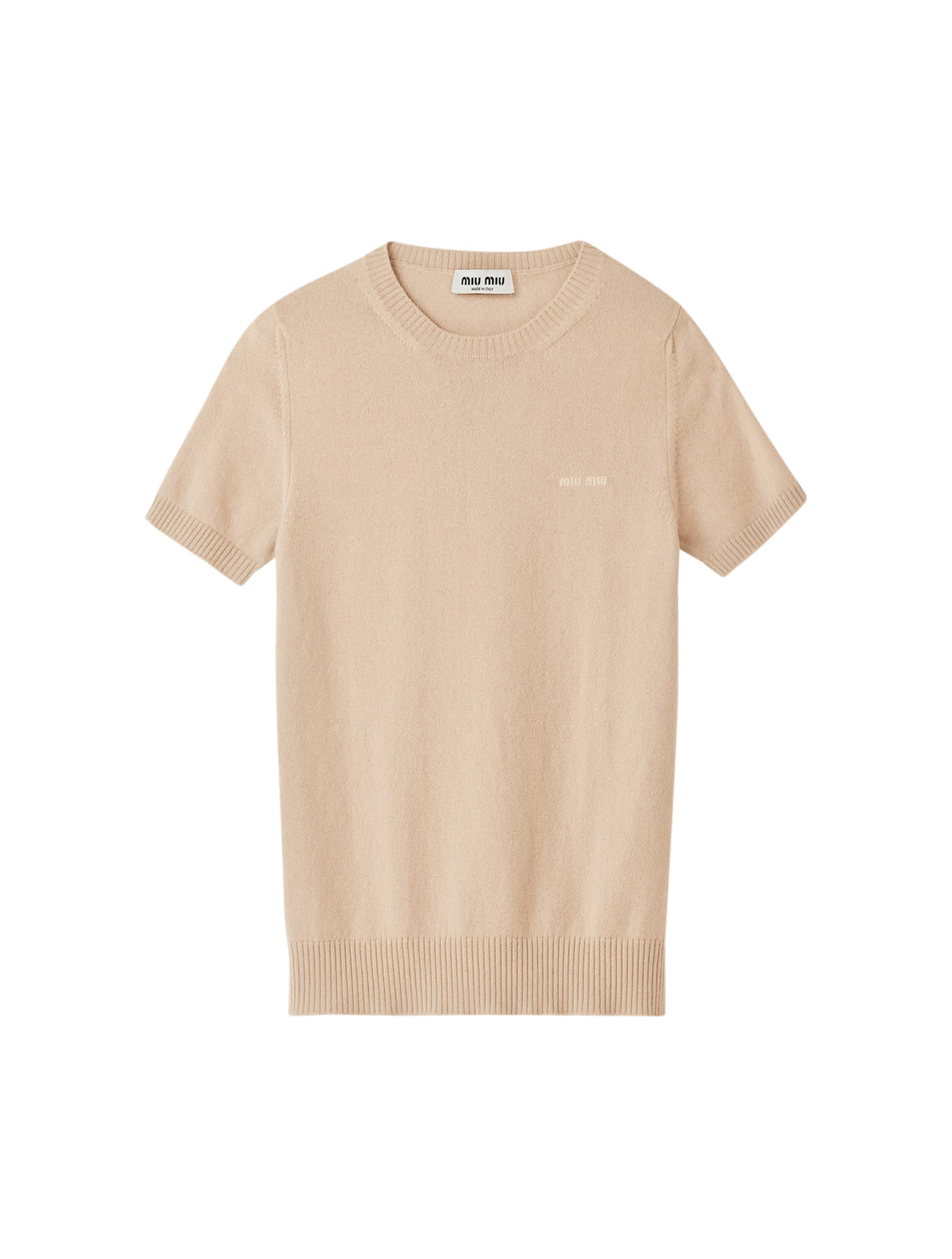 Miu Miu Sweater Crew Cashmere F.12 In Albino