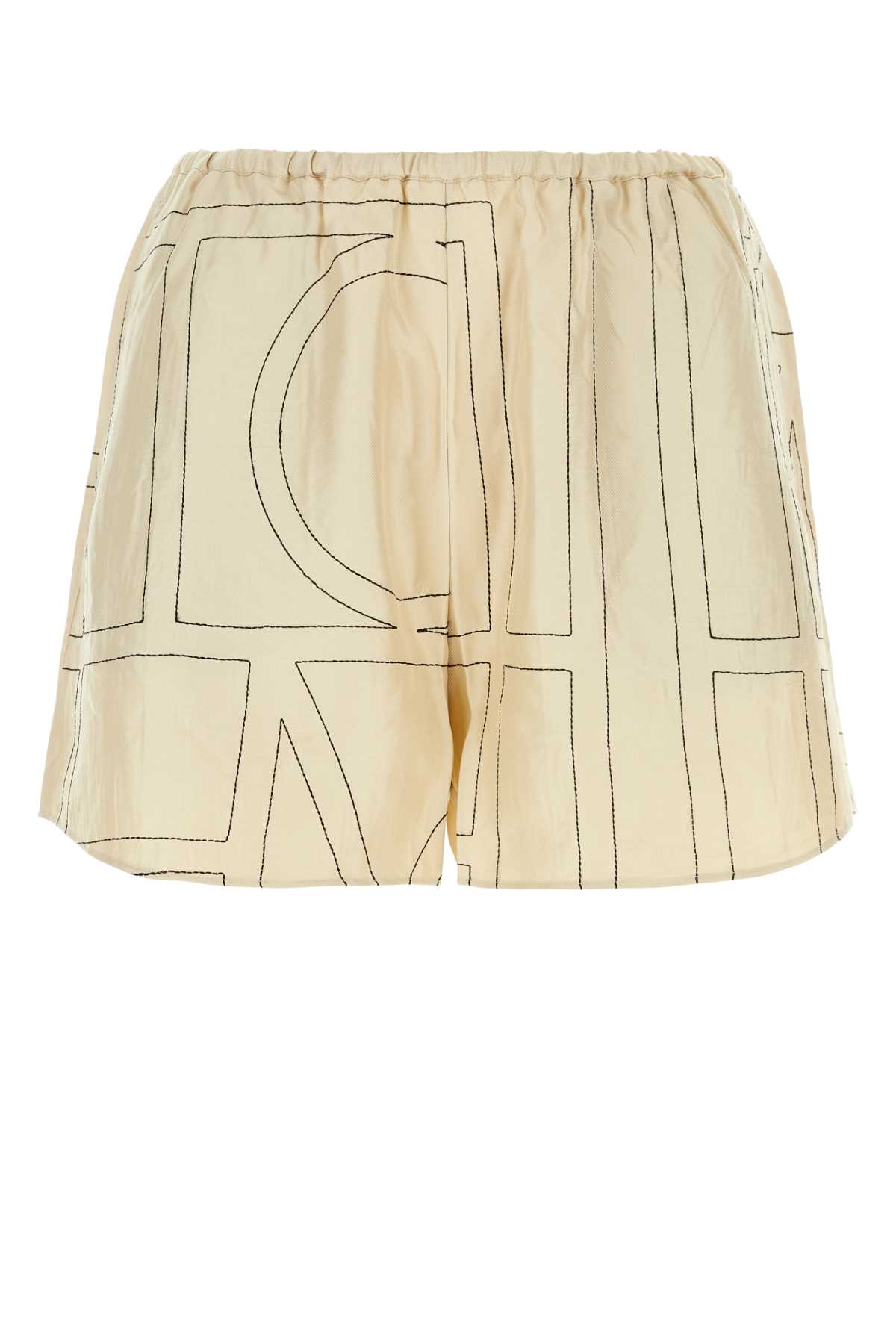 Totême Beige Silk Shorts In Neutral