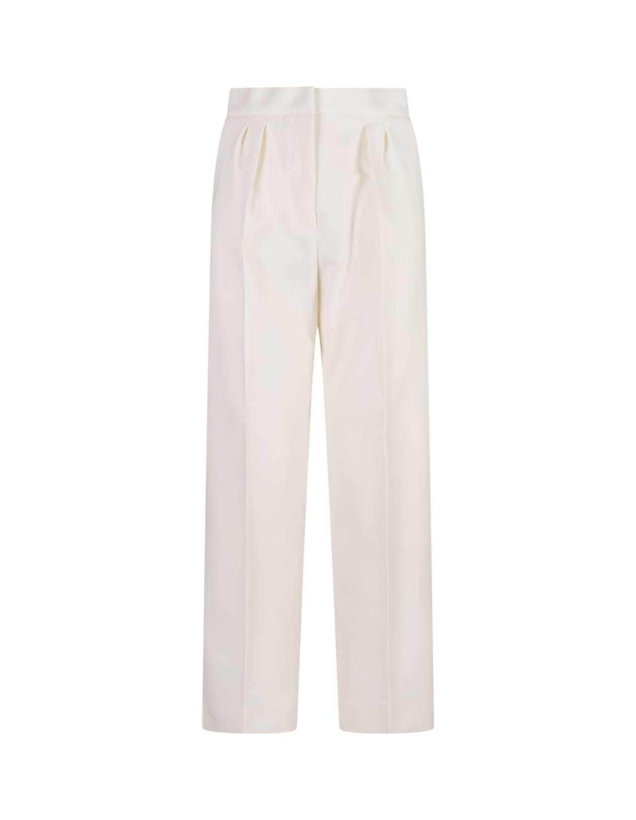 Shop Max Mara White Verbano Trousers