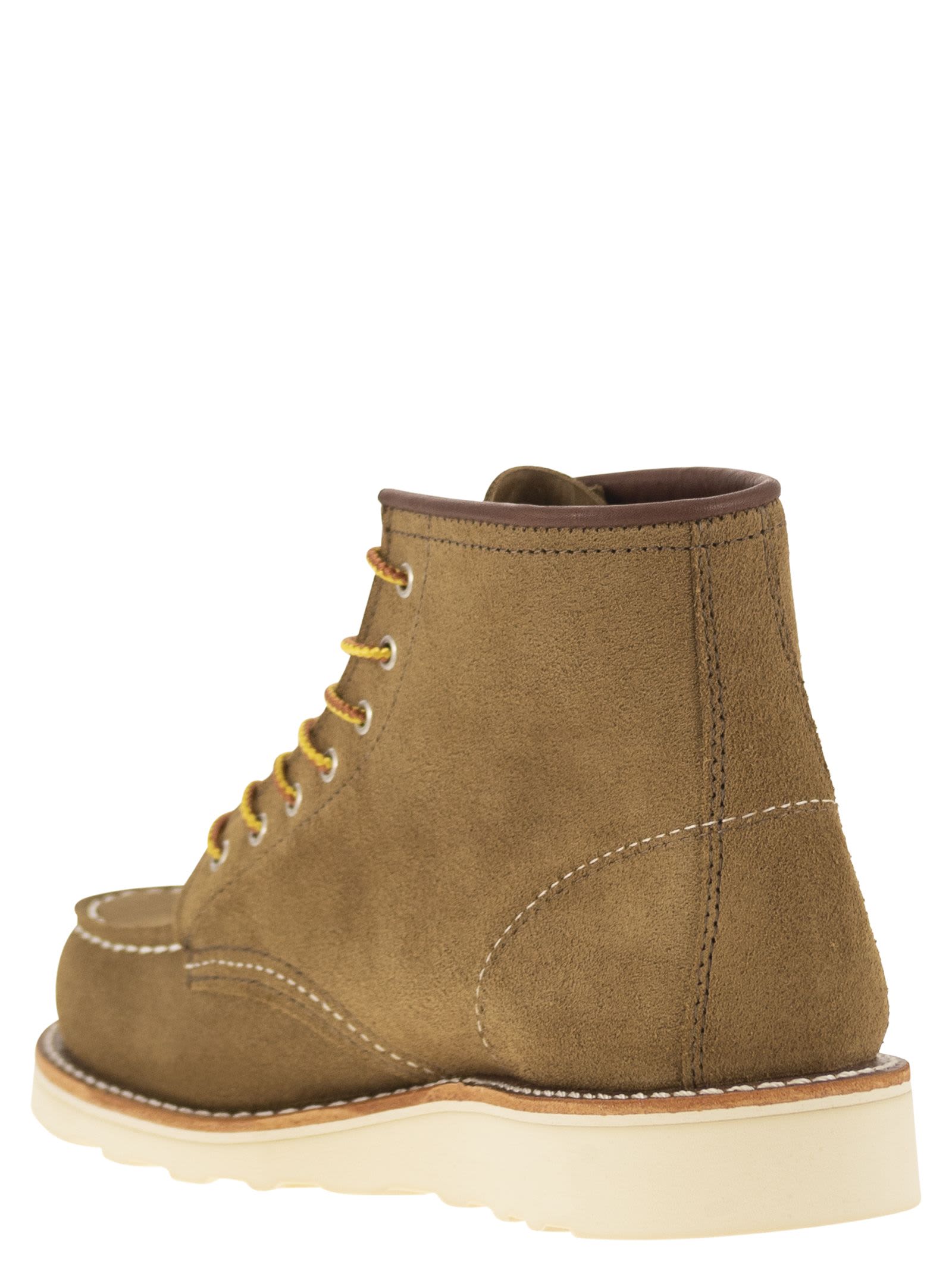 Shop Red Wing Classic Moc - Suede Ankle Boot In Olive
