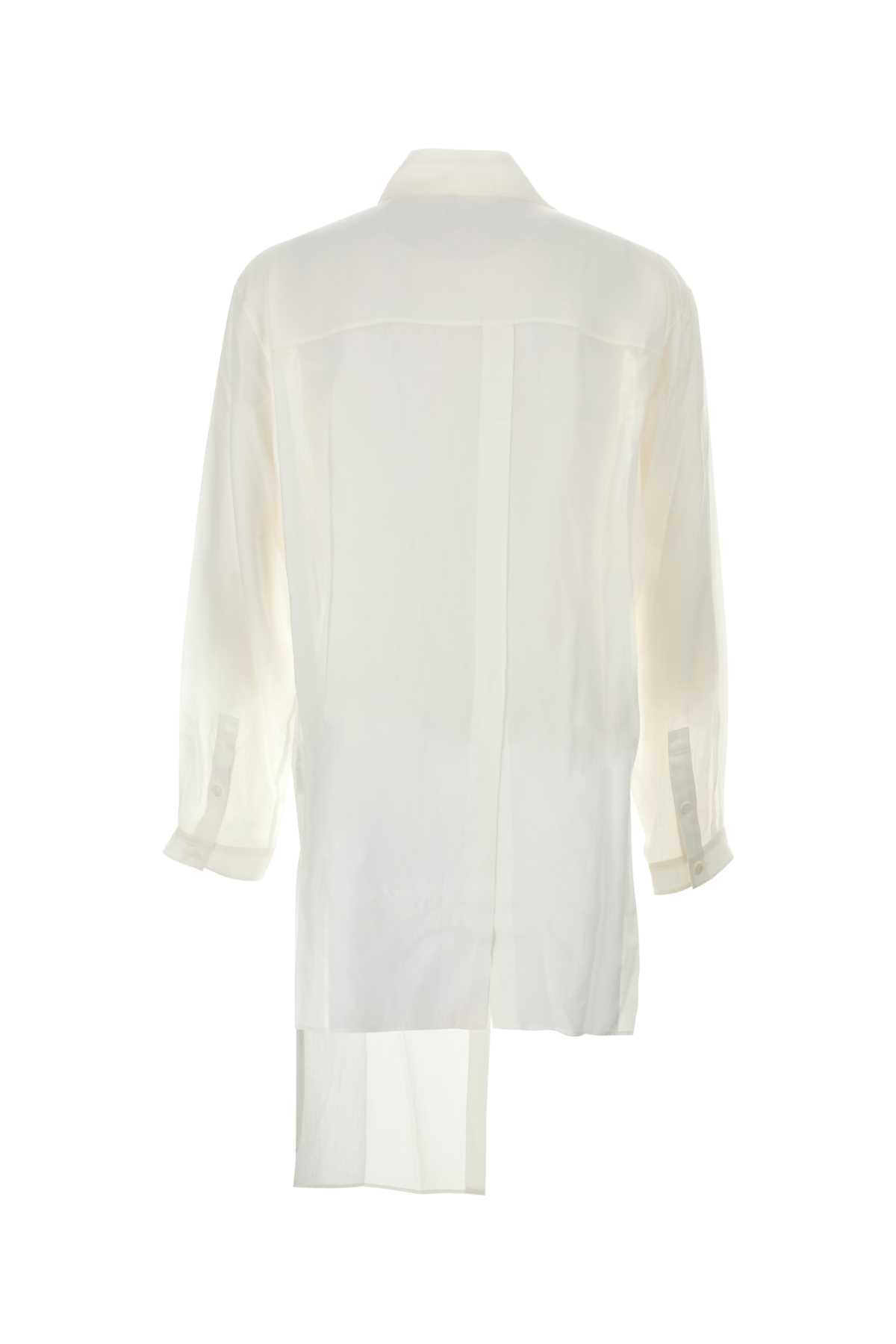 Shop Yohji Yamamoto White Cellulose Oversize Shirt