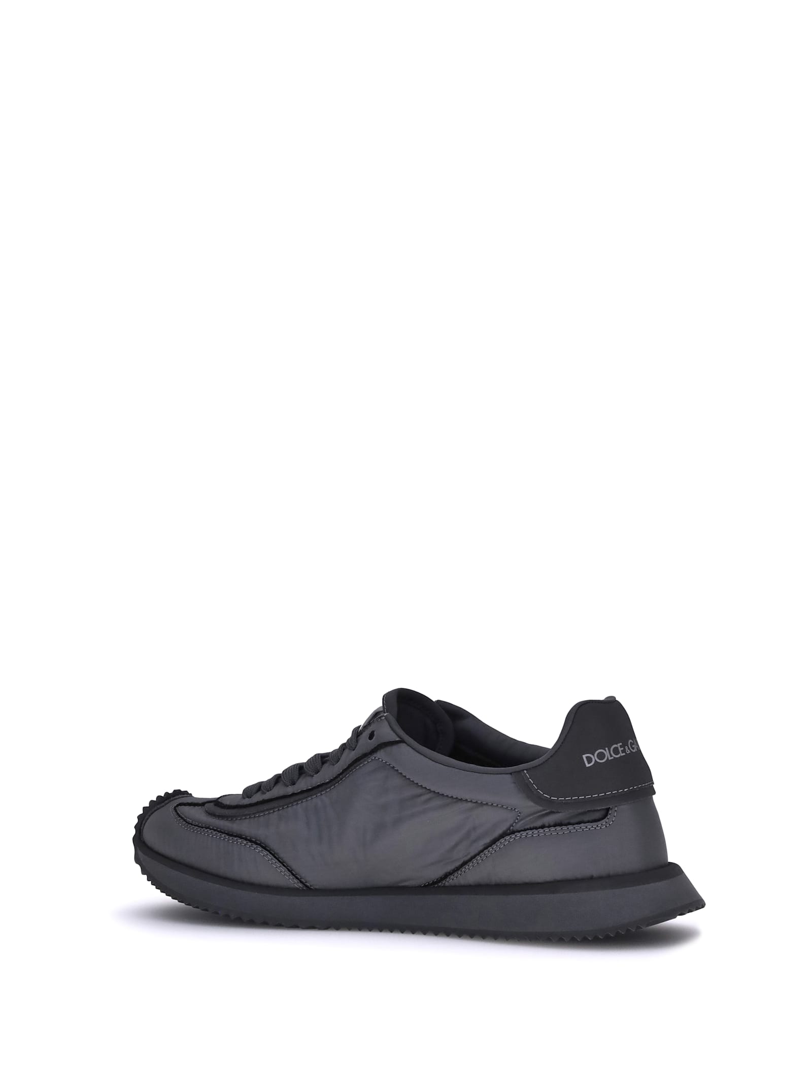 Dolce & Gabbana Low-top Nylon Sneakers With Leather Inserts
