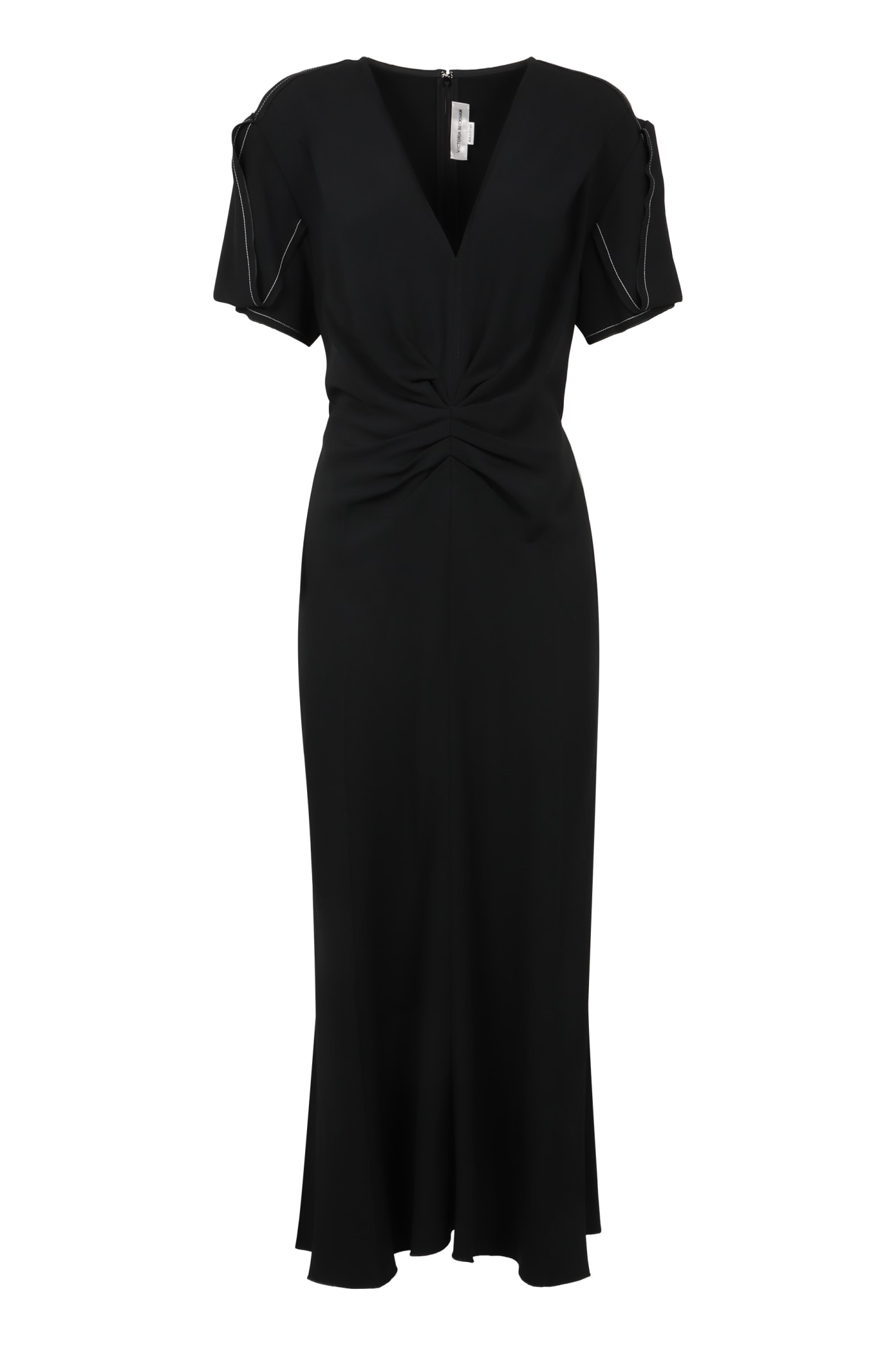 Shop Victoria Beckham Stretch Viscose Dress In Black