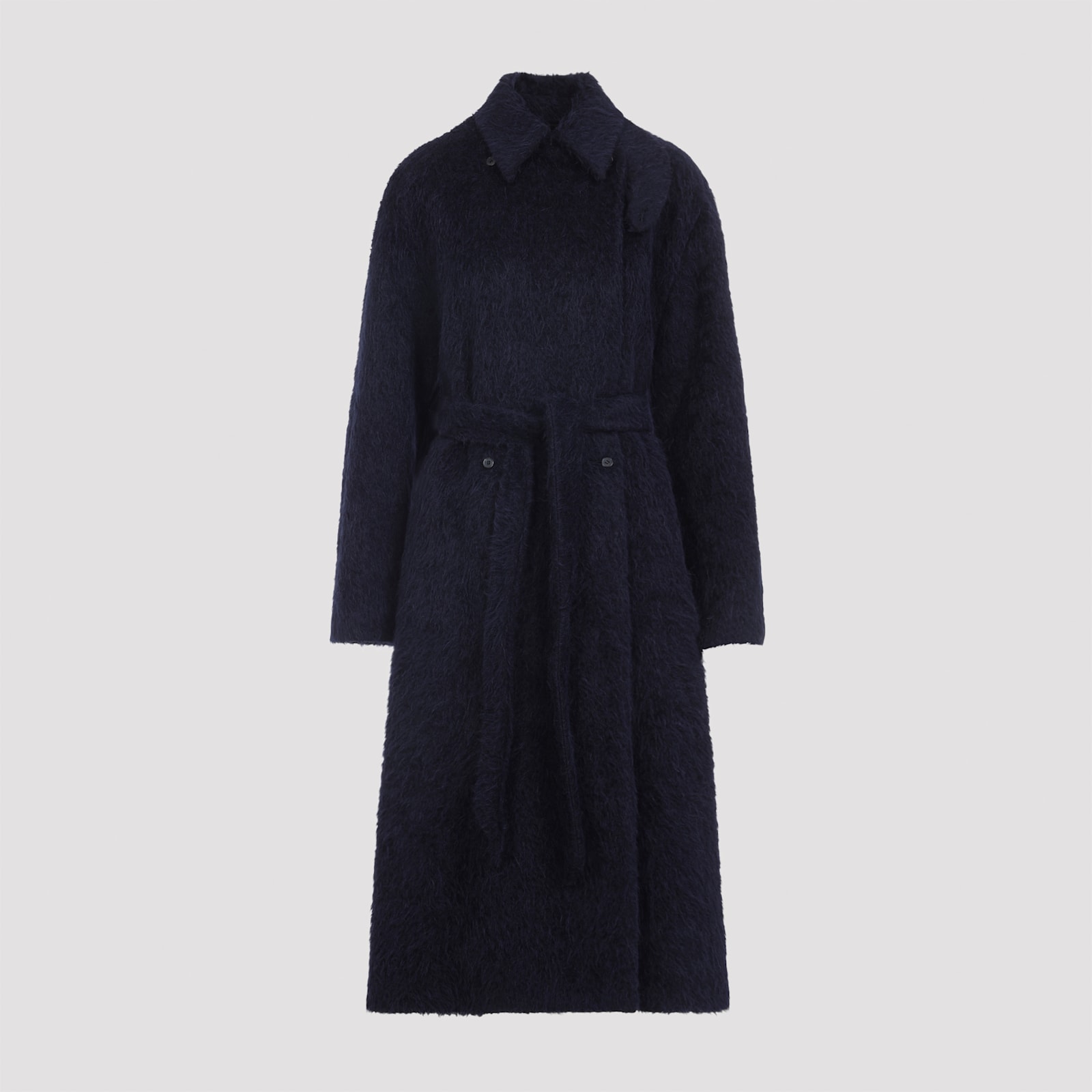Carven Long Belted Coat Women In Black