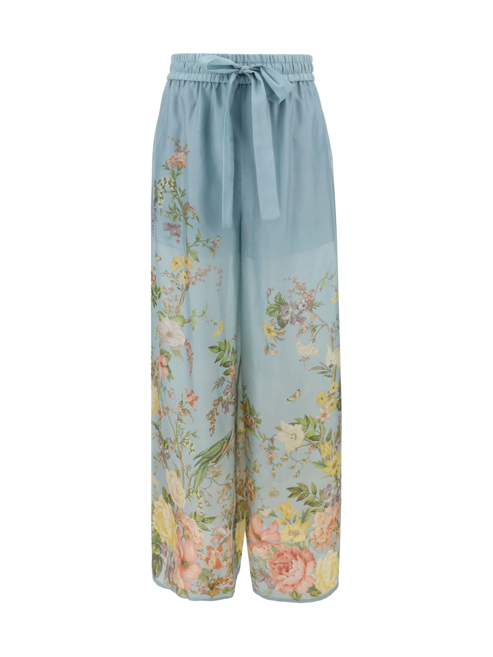 Shop Zimmermann Waverly Relaxed Pants In Blue Floral