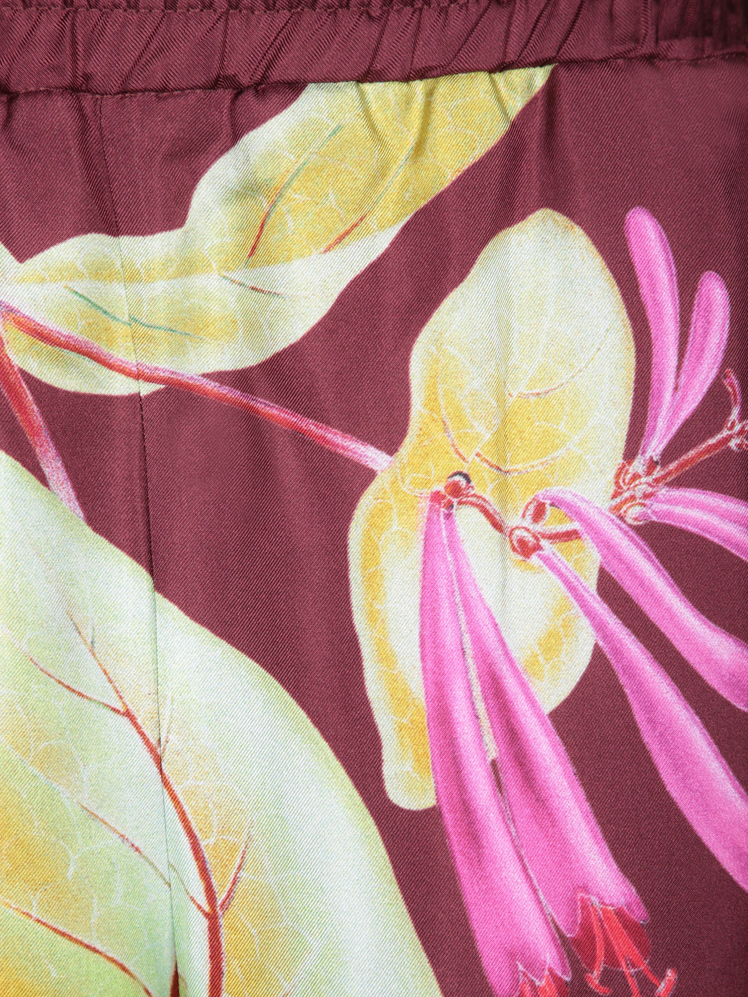 Shop Pierre-louis Mascia Bordeaux Floral Trousers By