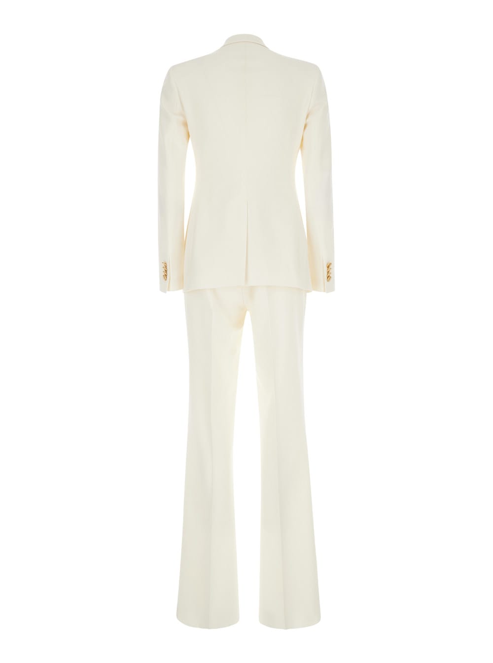 Shop Tagliatore Parigi White Double-breasted Suit With Peak Revers In Wool Blend Stretch Woman