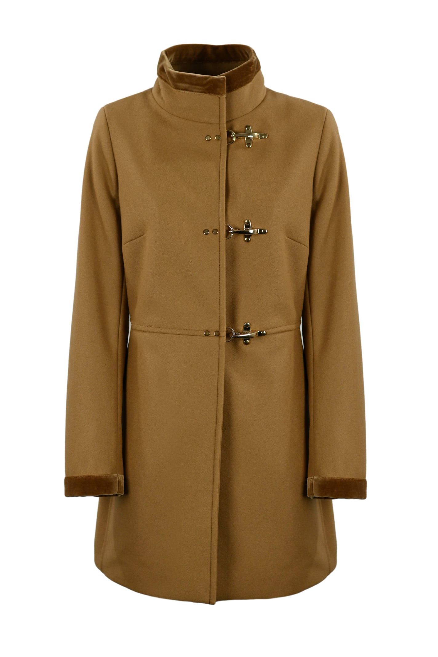 Fay Virginia Hook-fastening Coat In Cammello