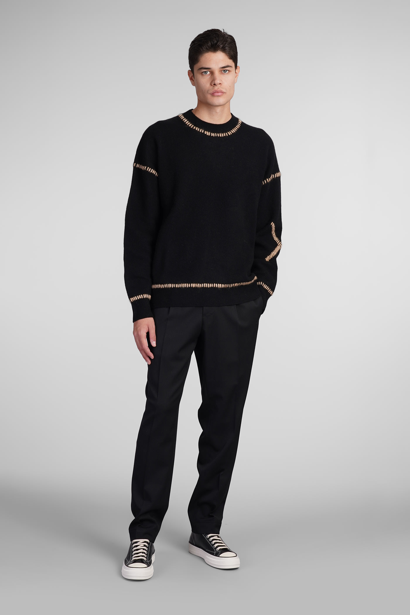 Shop Ballantyne Knitwear In Black Wool