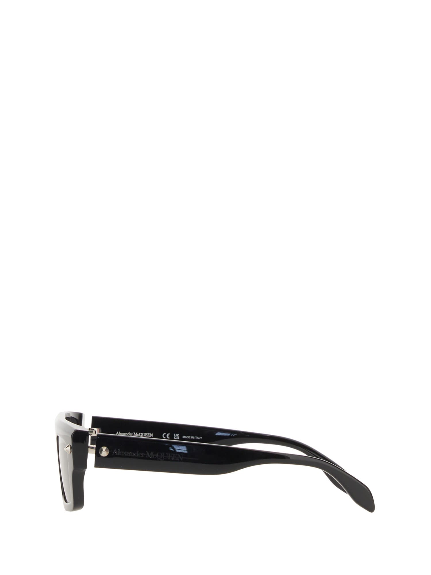 Shop Alexander Mcqueen Logo Sunglasses In Black