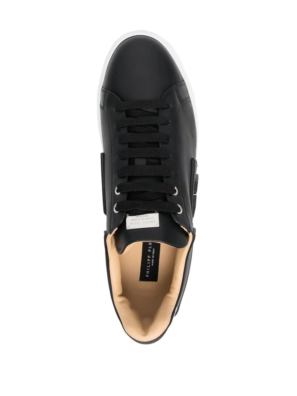 Shop Philipp Plein Hexagon Sneakers In Black Leather