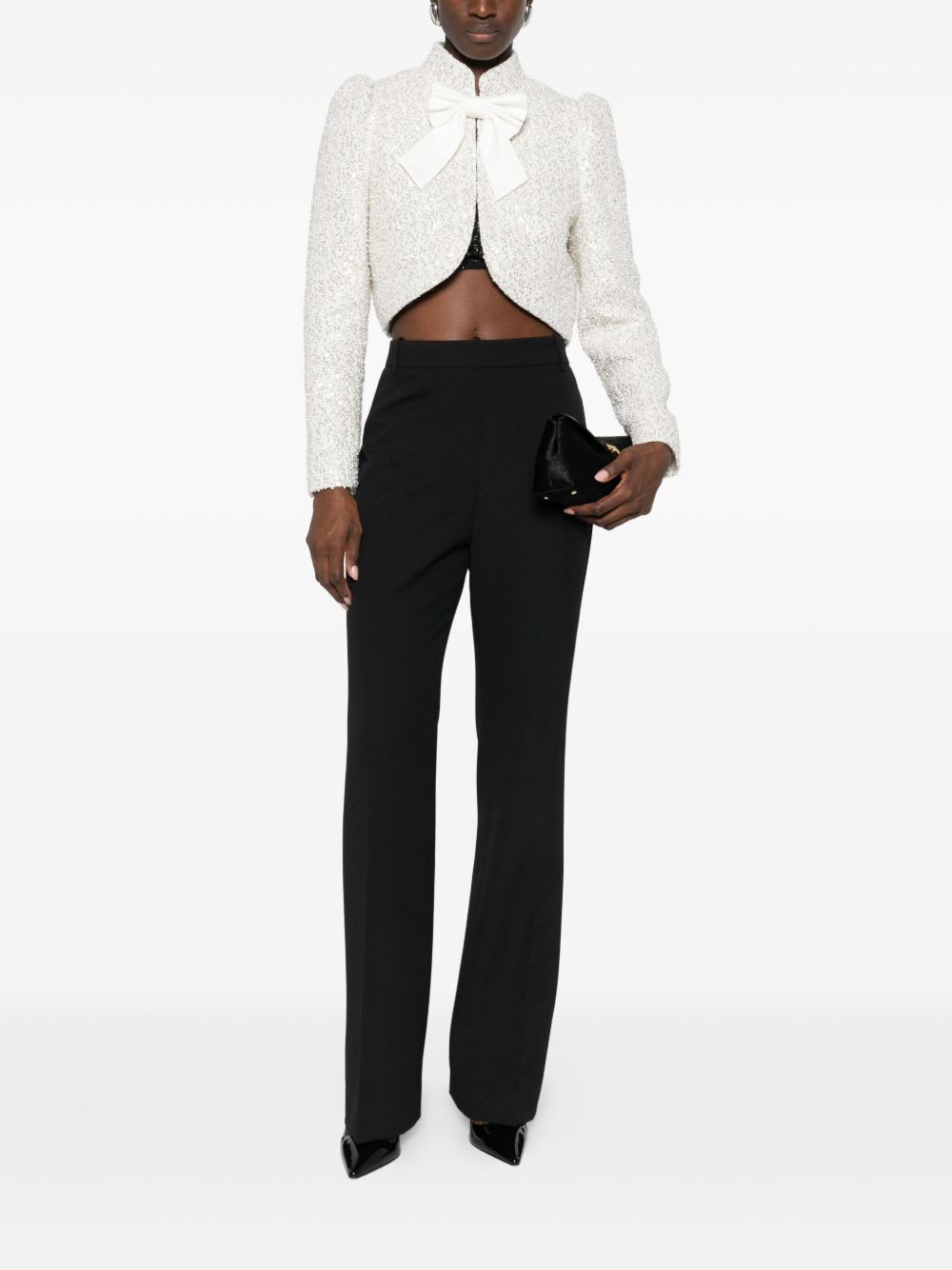 Alice And Olivia Alice + Olivia Ilaria Bow Jacket In White