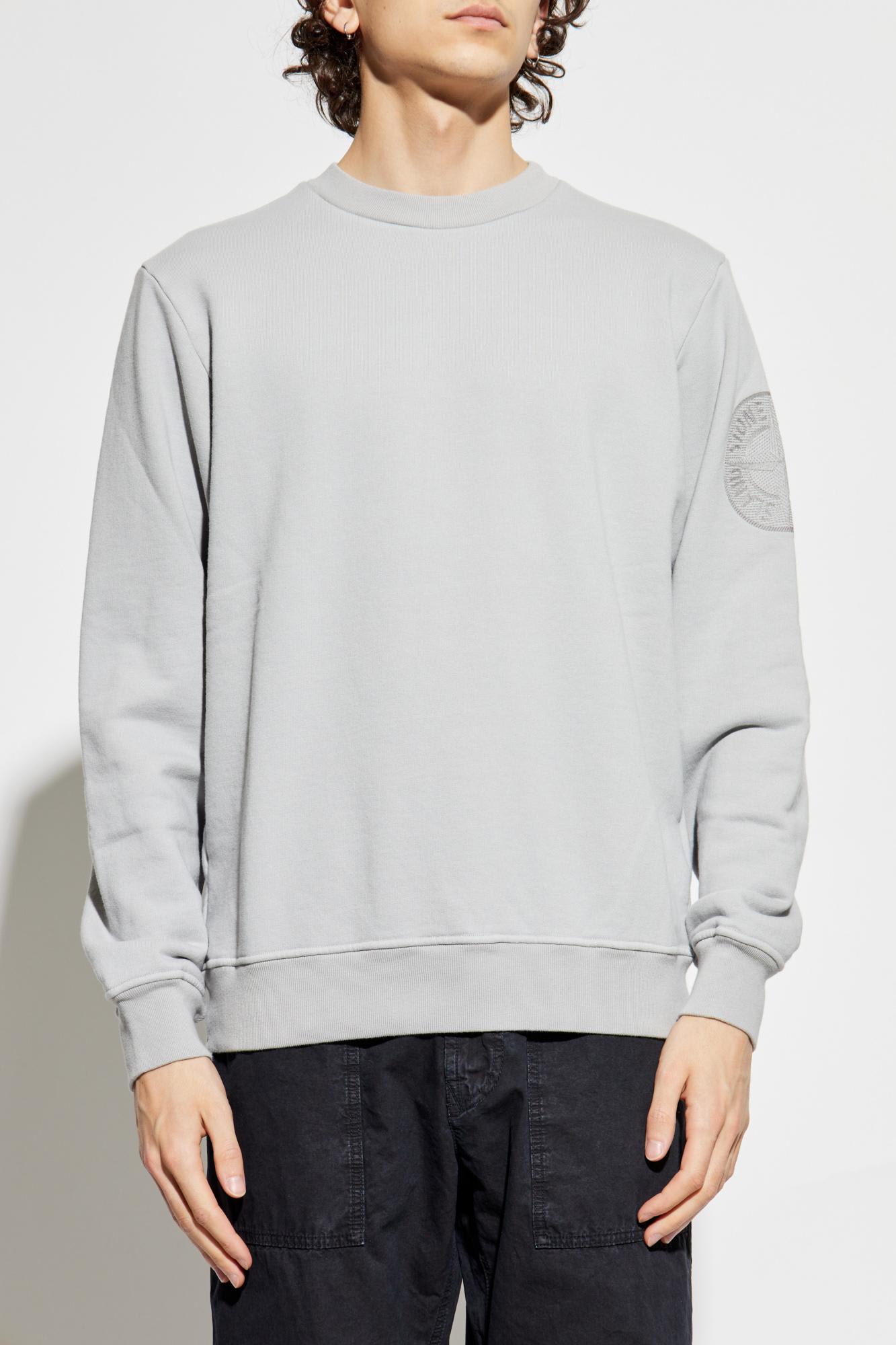 Stone Island Sweatshirt With Embroidered Logo On The Sleeve