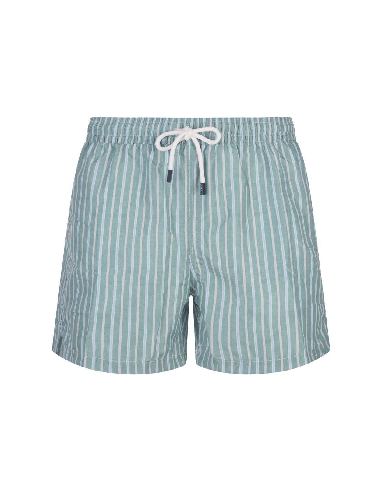 Fedeli Green Striped Swim Shorts