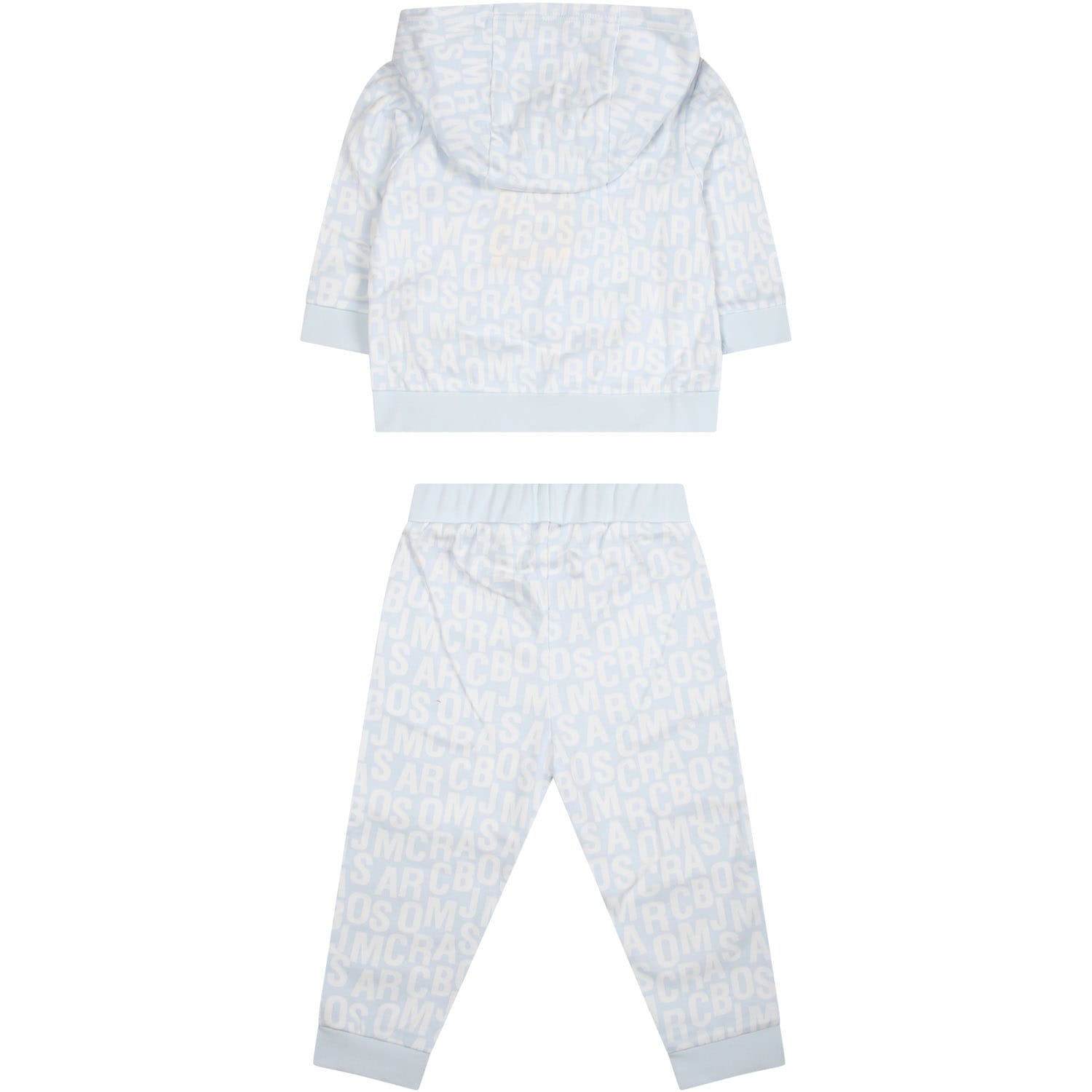 Shop Little Marc Jacobs Light Blue Suit For Baby Boy With Logo