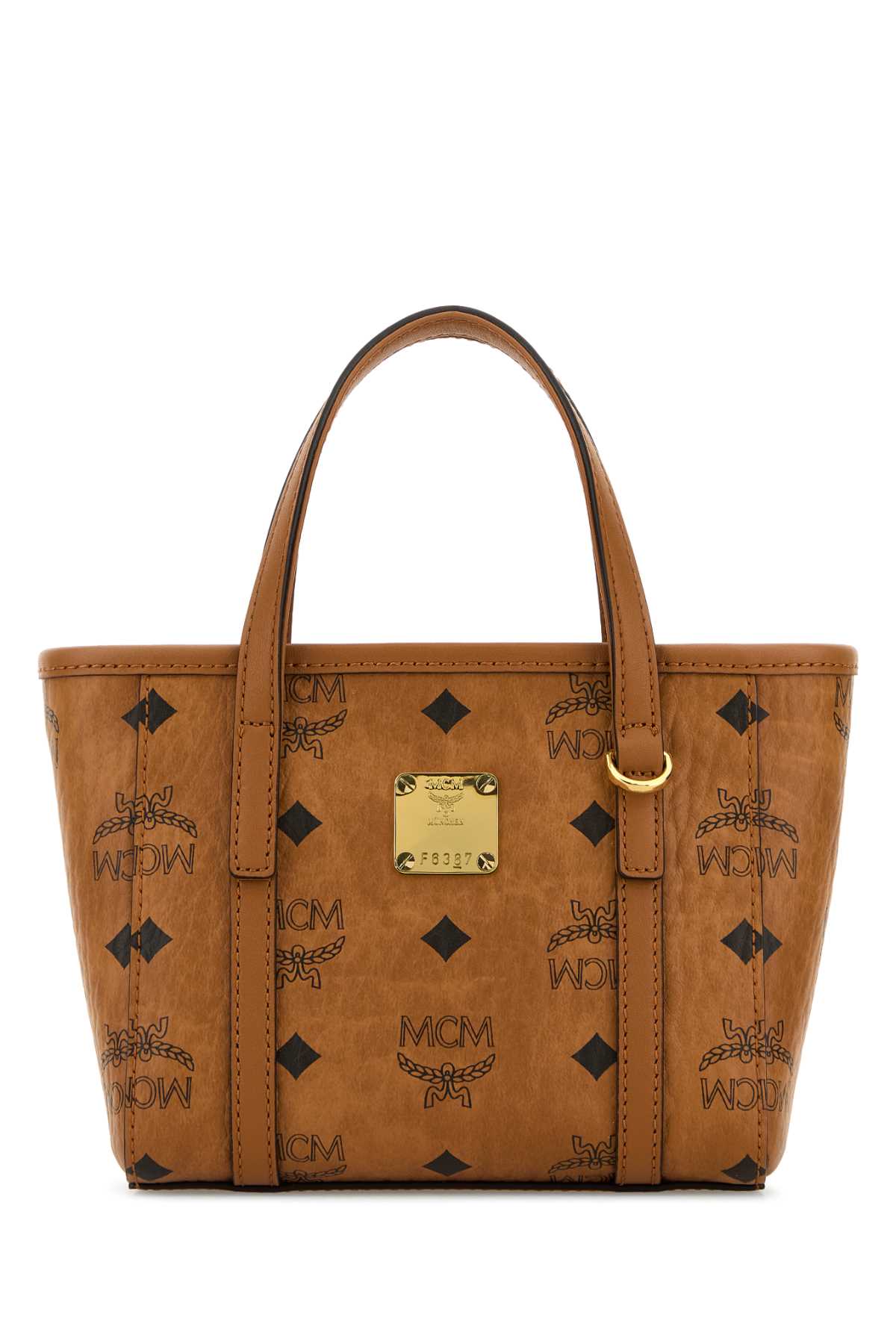 Mcm Printed Canvas Toni Handbag In Brown