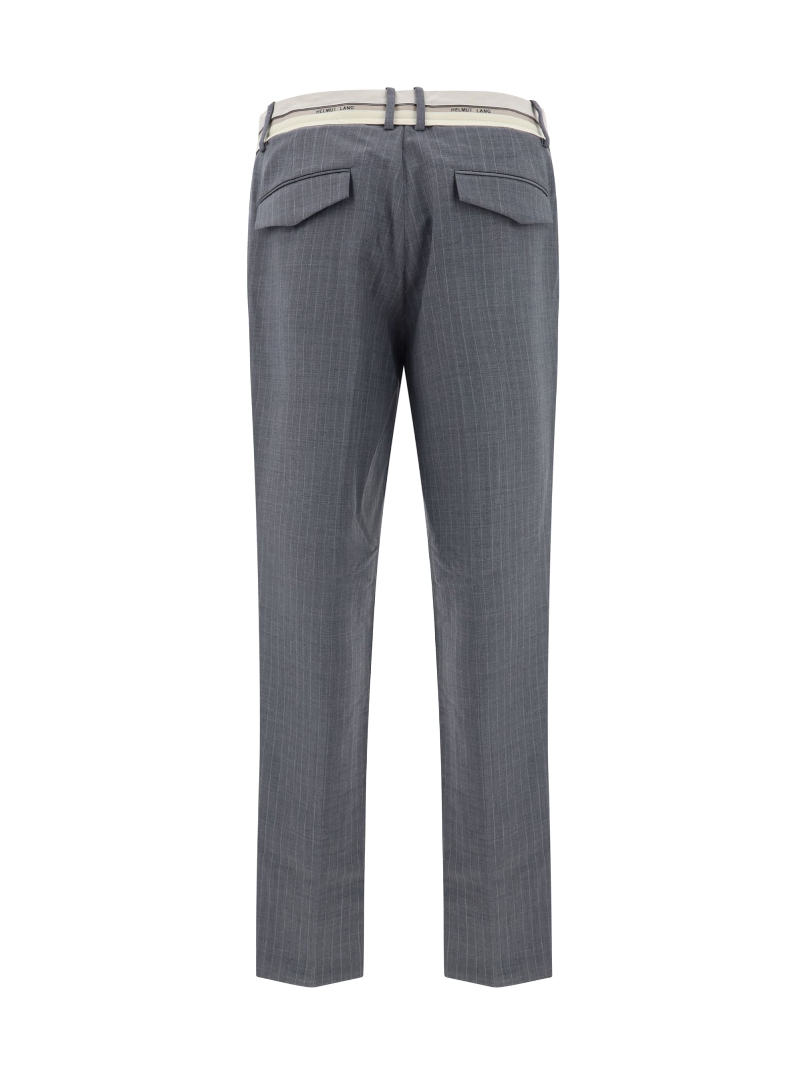 Shop Helmut Lang Pants In Grey Melange