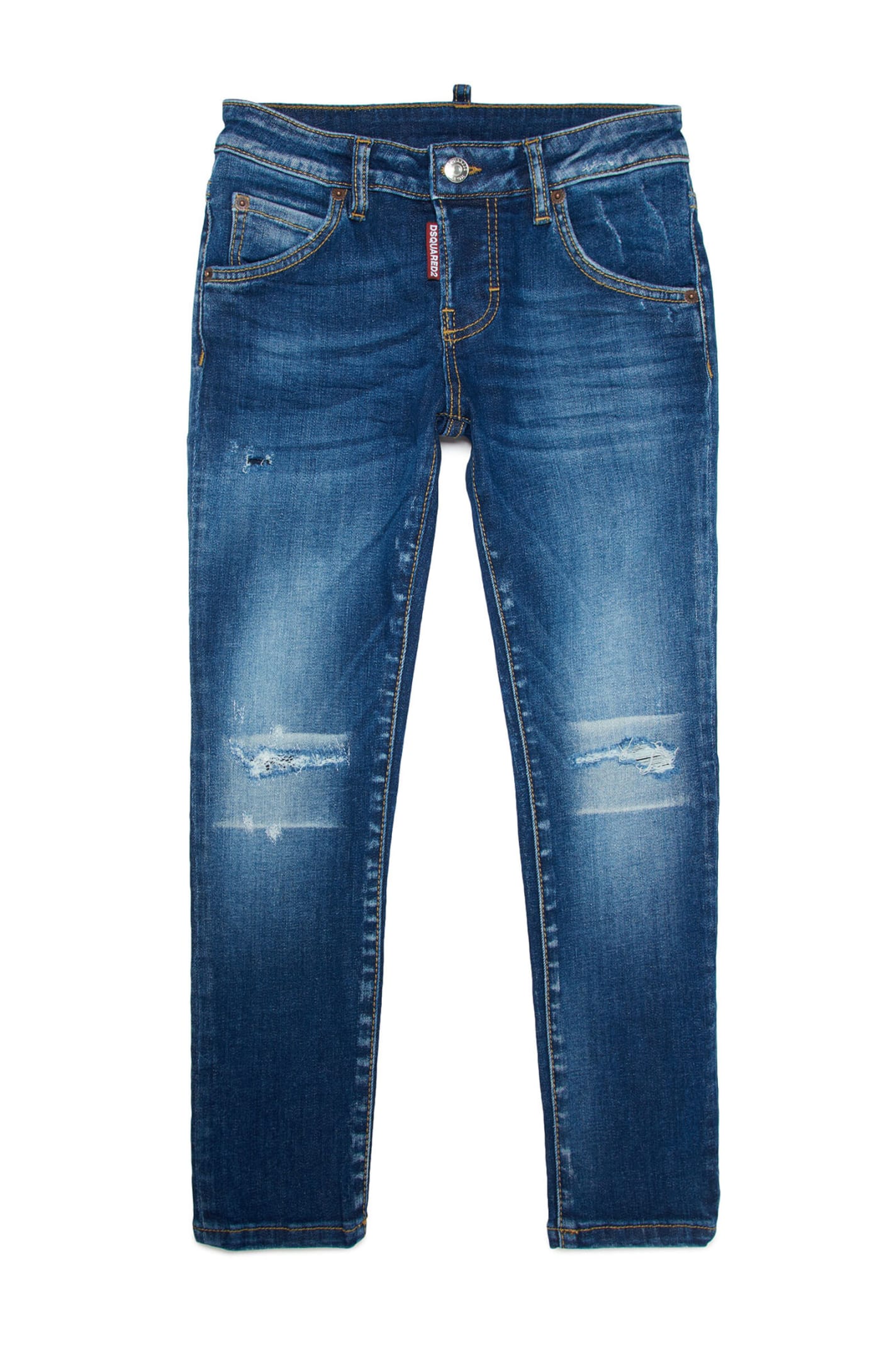 Dsquared2 D2p43lvf Cool Girl Jean Trousers Dsquared Jeans Cool Guy Skinny Dark Blue Washed With Rips