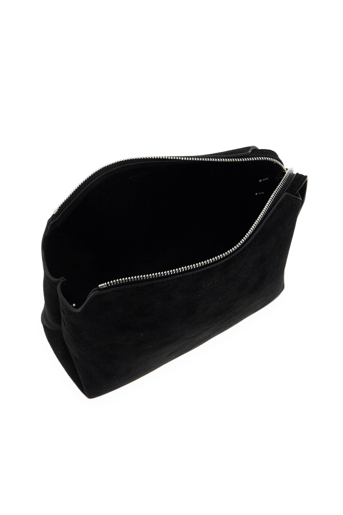 Shop Khaite Suede Leather Lina Clutch Bag In Black